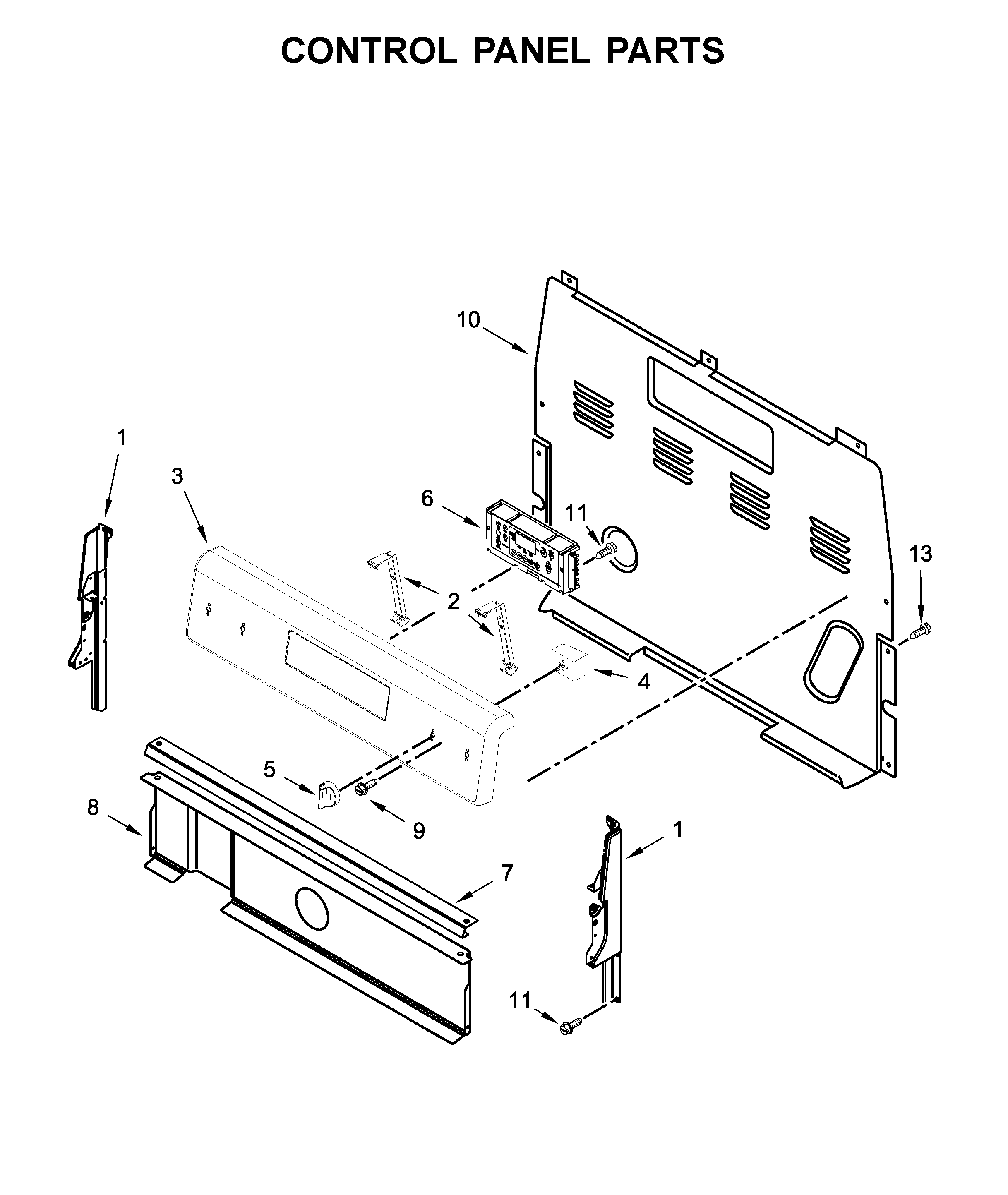 Whirlpool WFE510S0HS1 control panel parts diagram