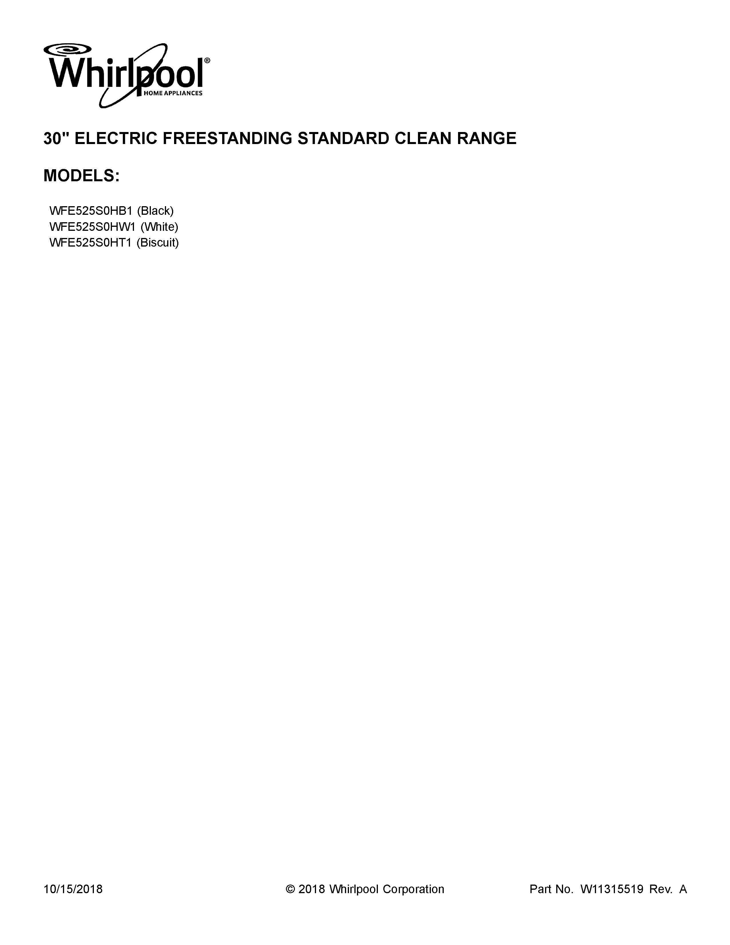 Whirlpool WFE525S0HT1 cover sheet diagram