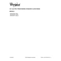 Whirlpool WFE525S0HT1 cover sheet diagram