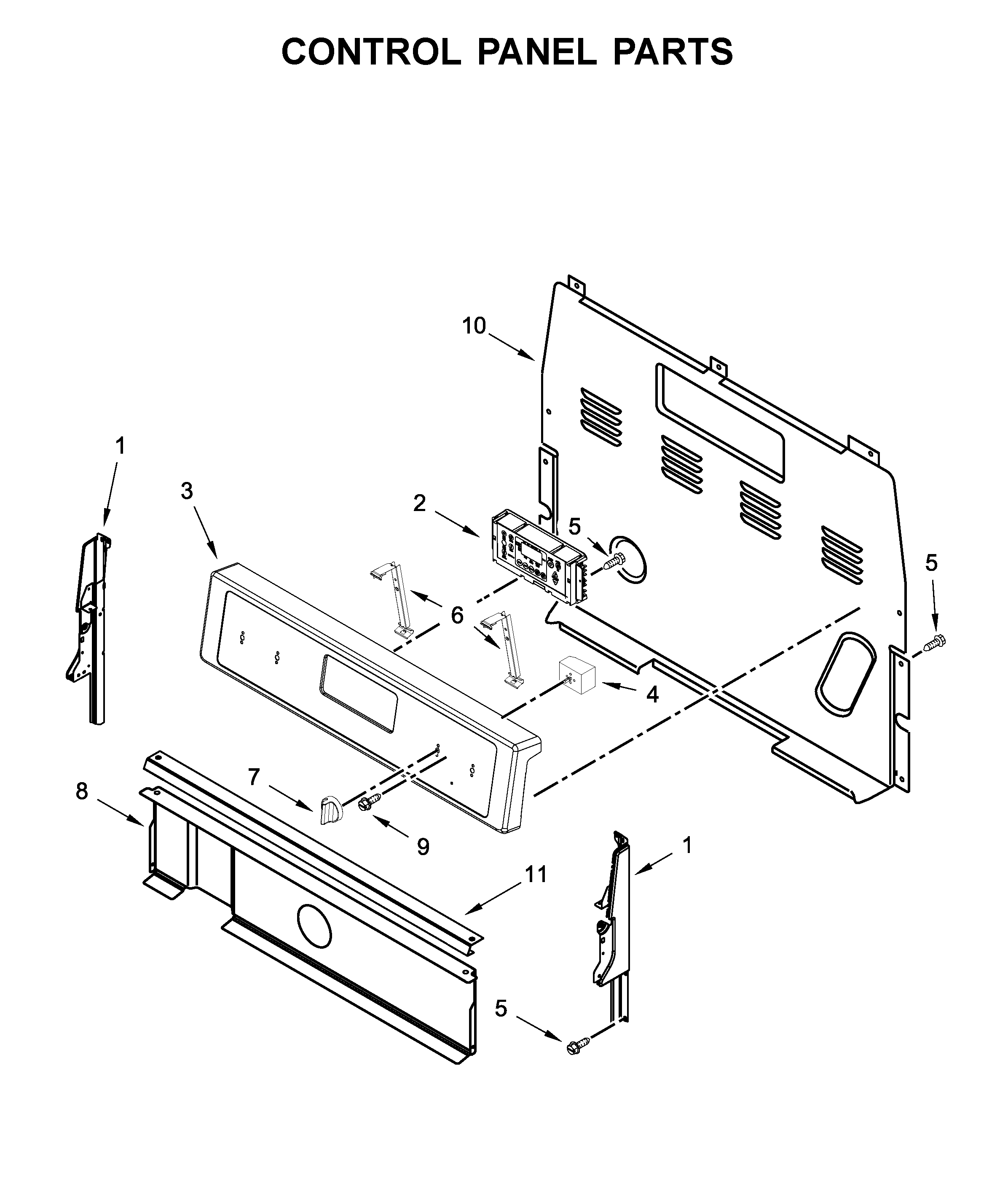 Whirlpool WFE525S0HT1 control panel parts diagram