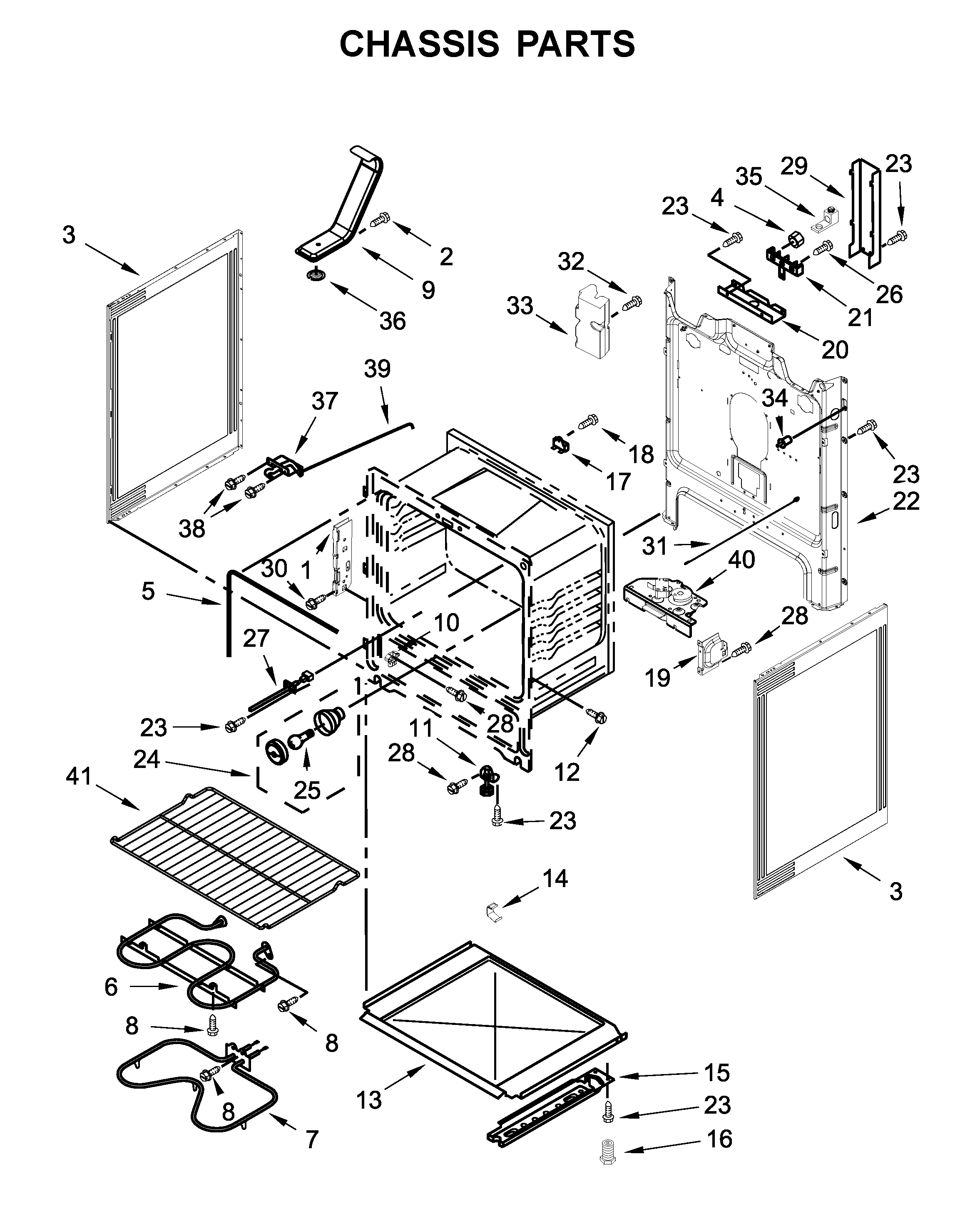 Whirlpool WFE525S0HT1 chassis parts diagram