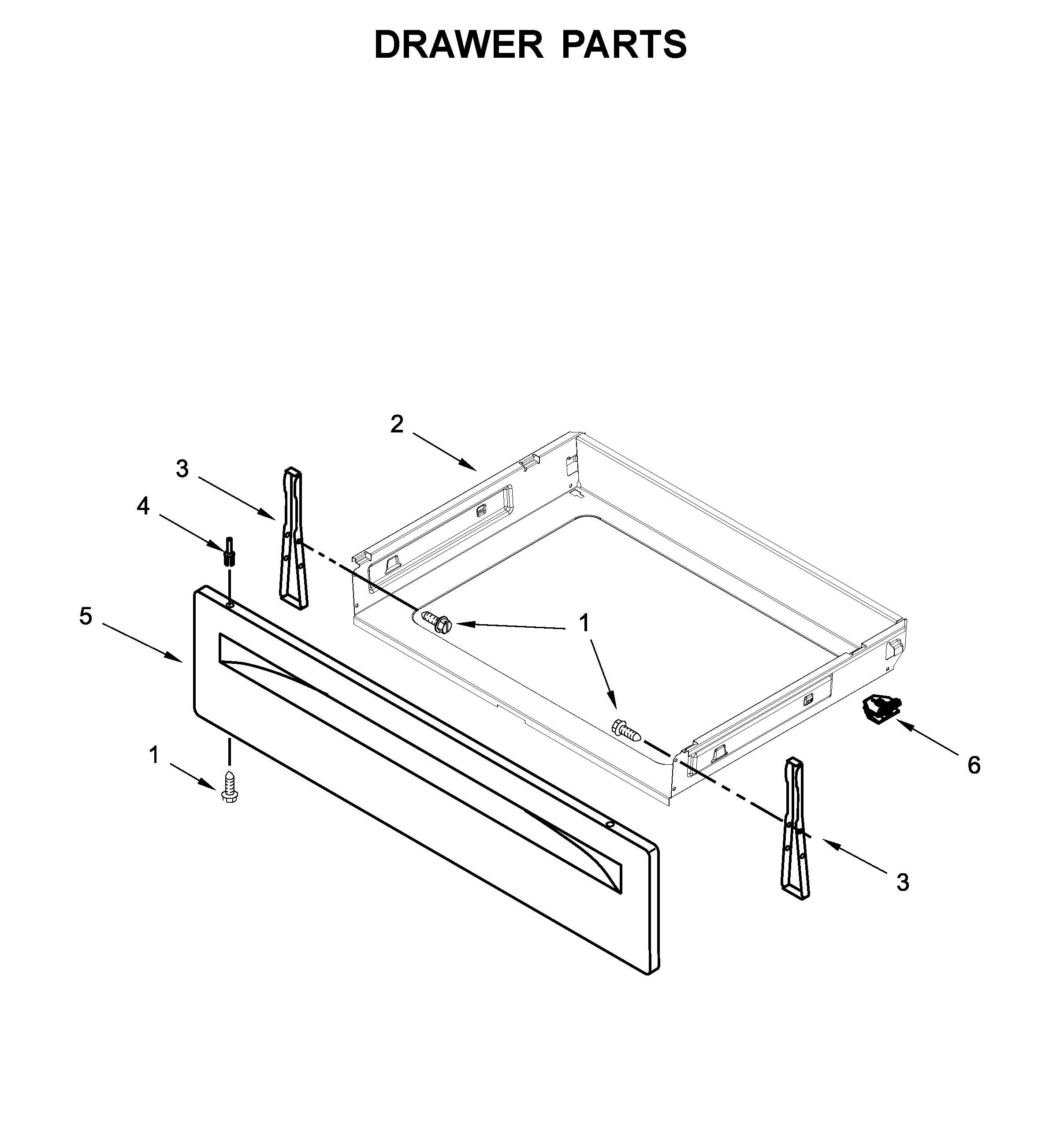 Whirlpool WFE525S0HT1 drawer parts diagram