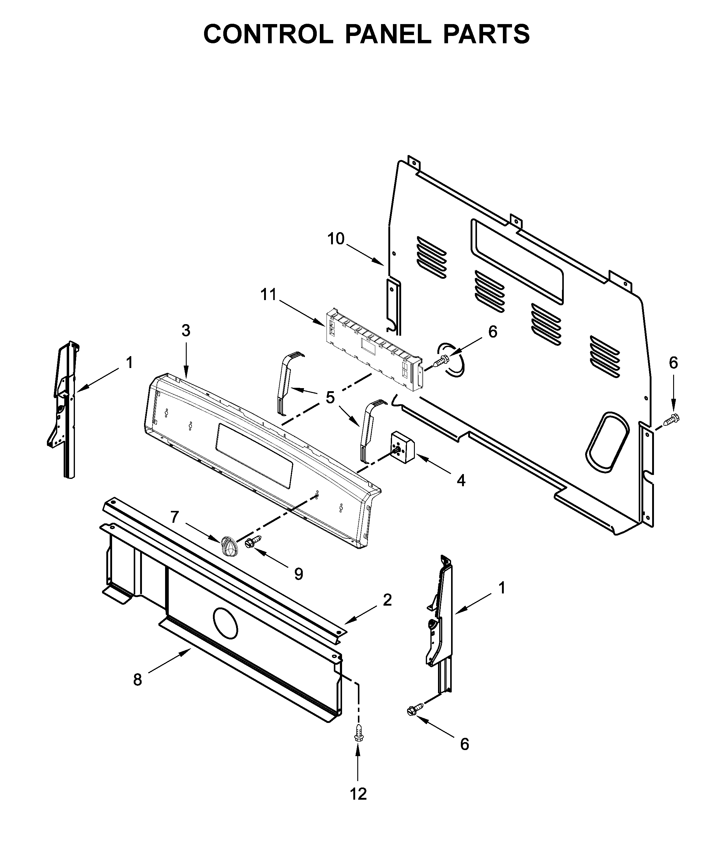 Amana AER6603SFB2 control panel parts diagram