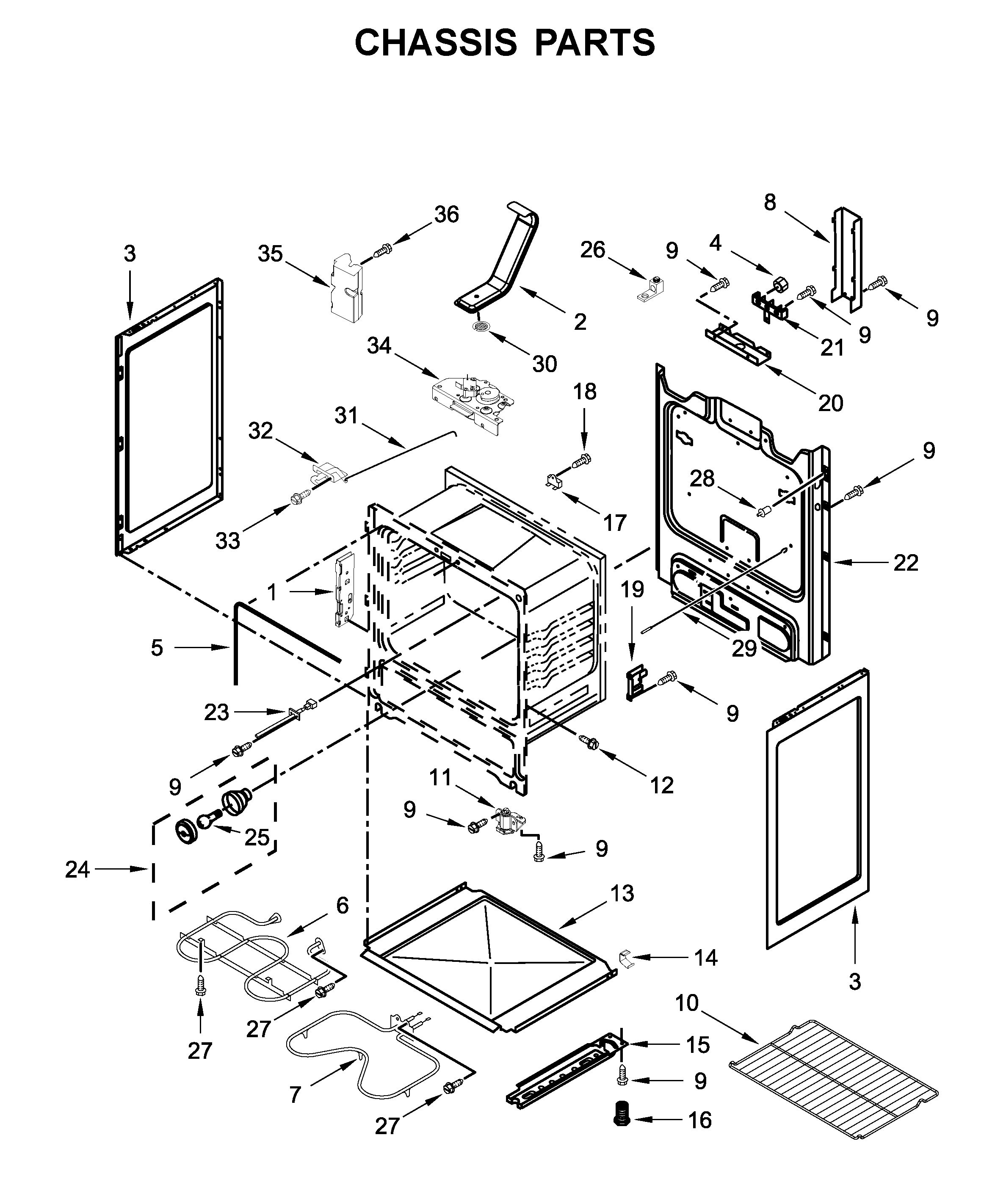 Amana AER6603SFB2 chassis parts diagram
