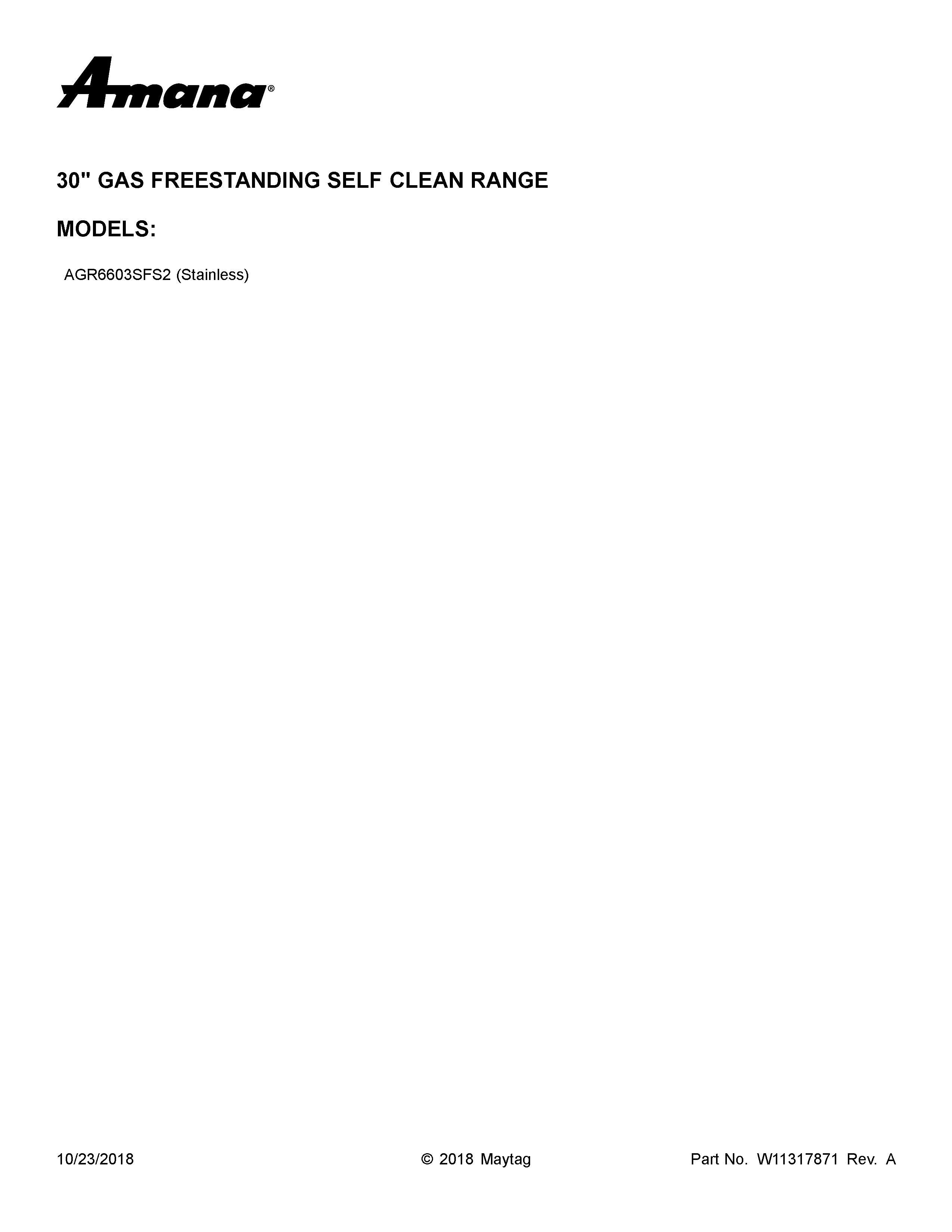 Amana AGR6603SFS2 cover sheet diagram