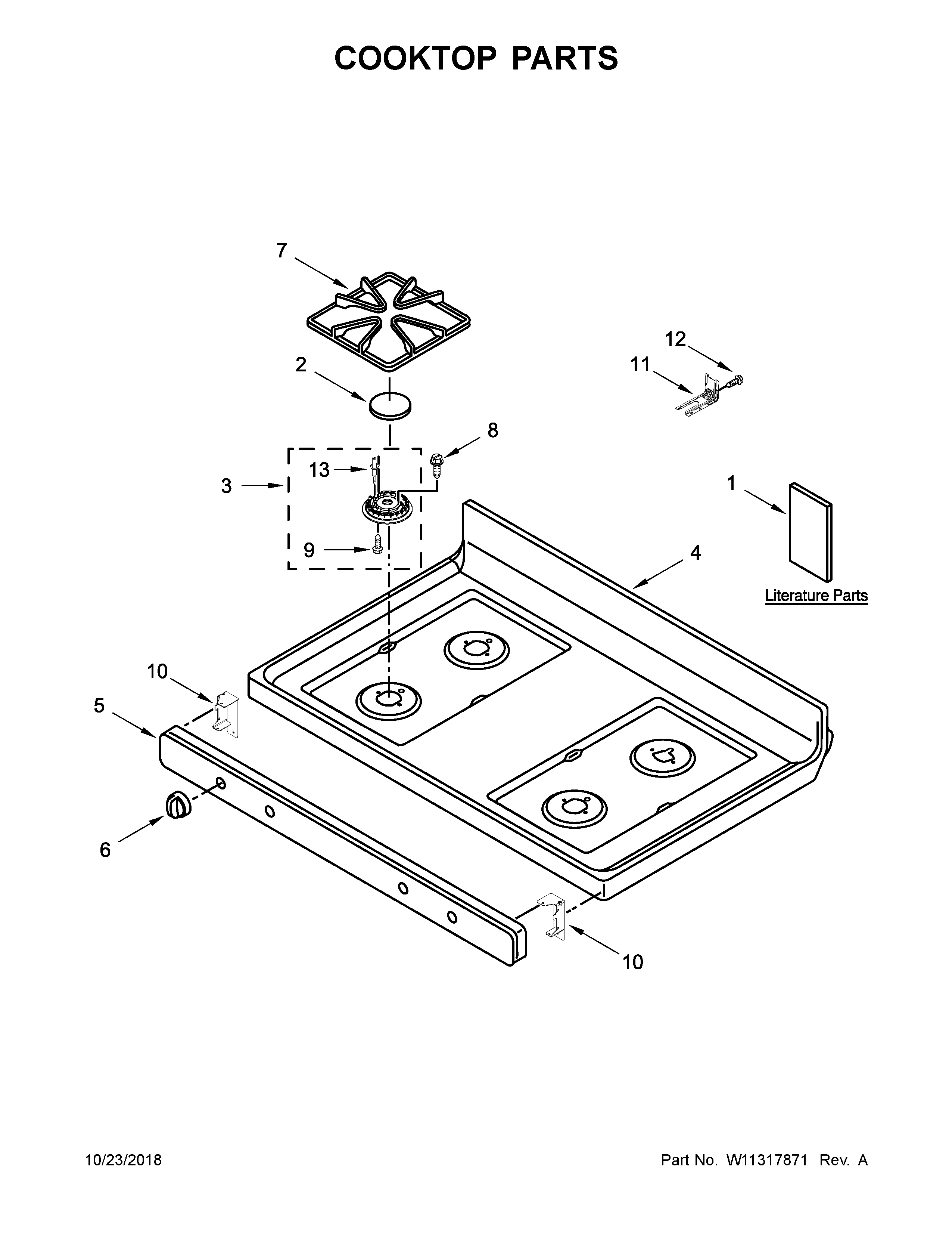 Amana AGR6603SFS2 cooktop parts diagram