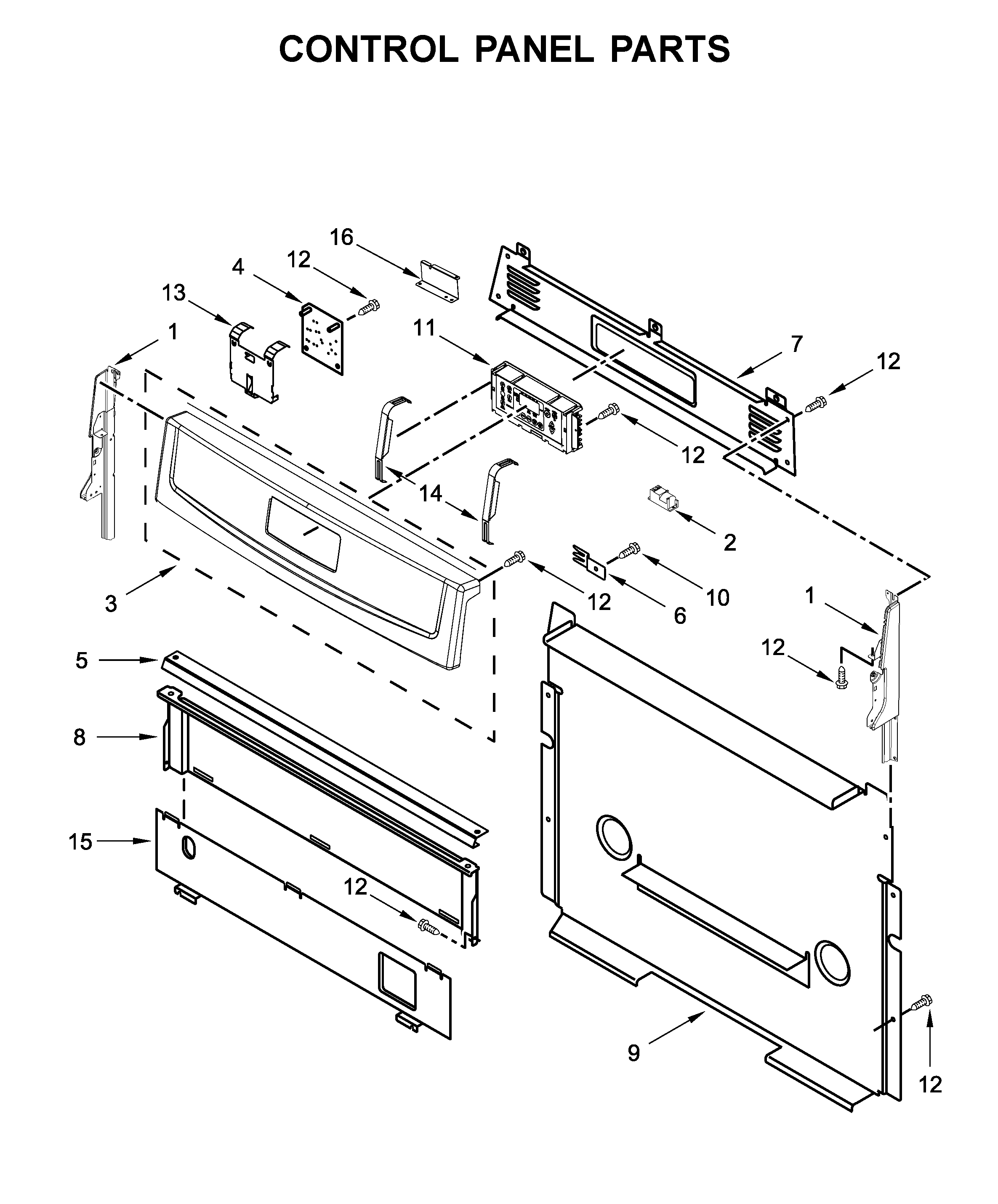 Amana AGR6603SFS2 control panel parts diagram