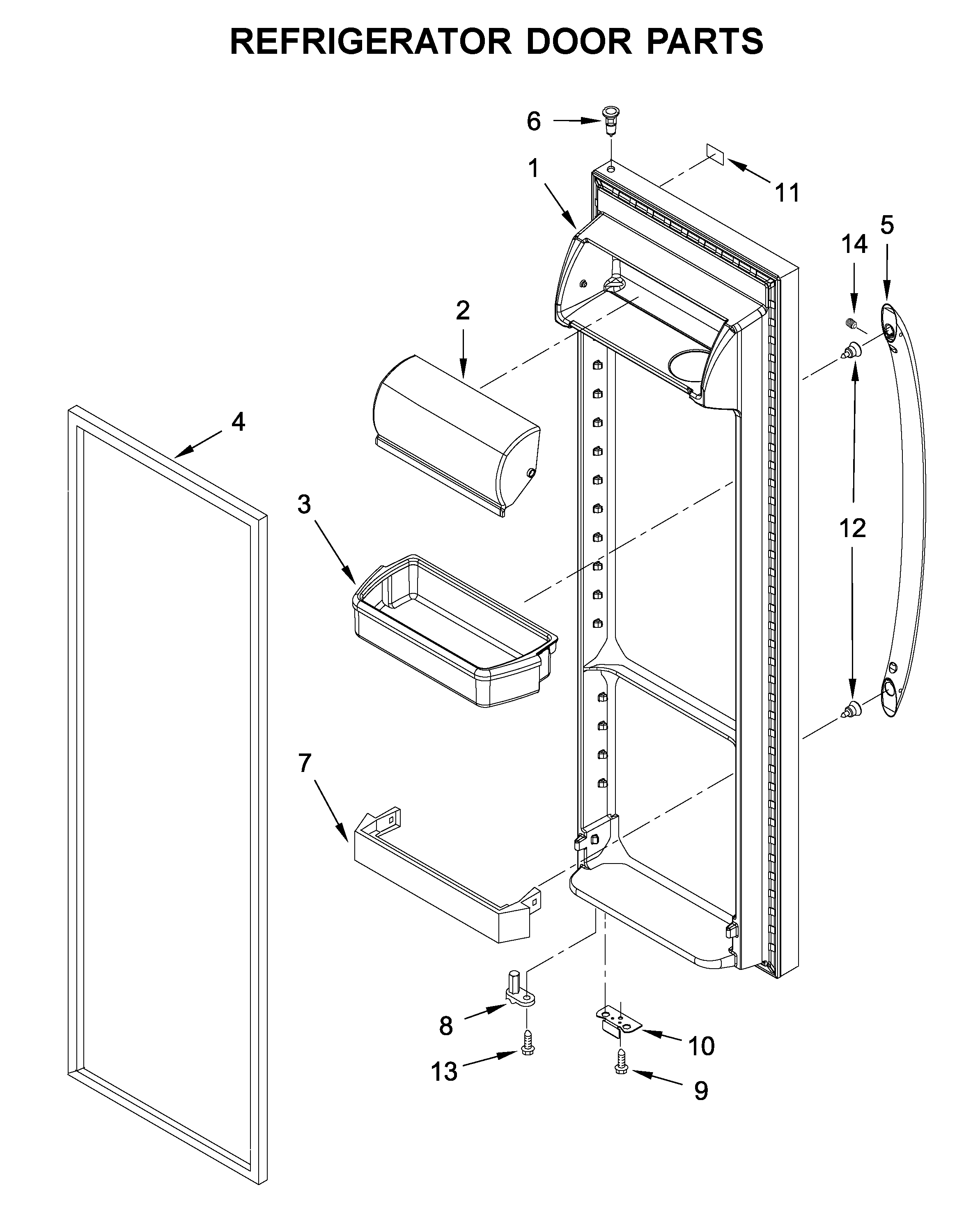 Whirlpool WRS335FDDB01 refrigerator door parts diagram