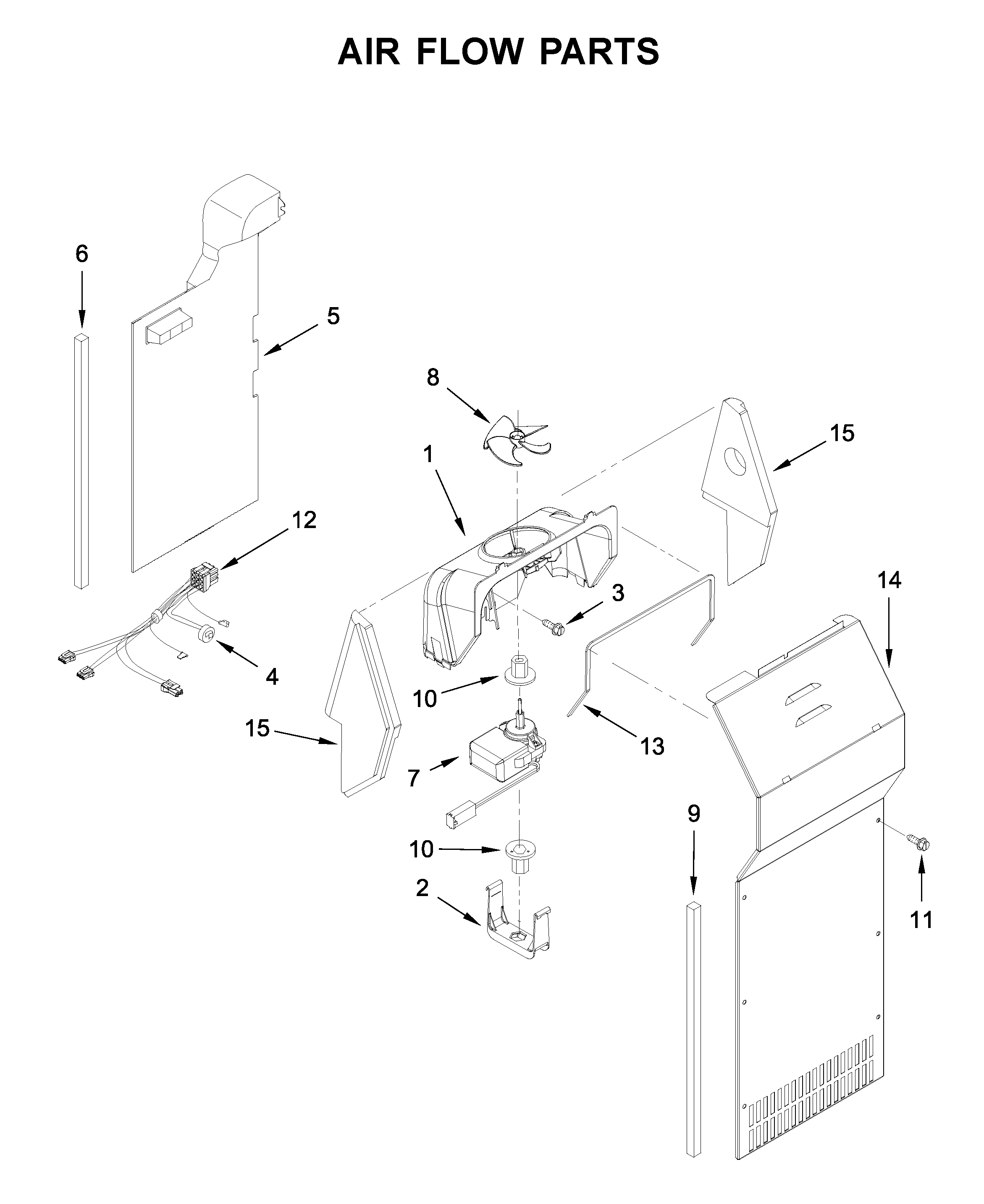 Whirlpool WRS335FDDB01 air flow parts diagram