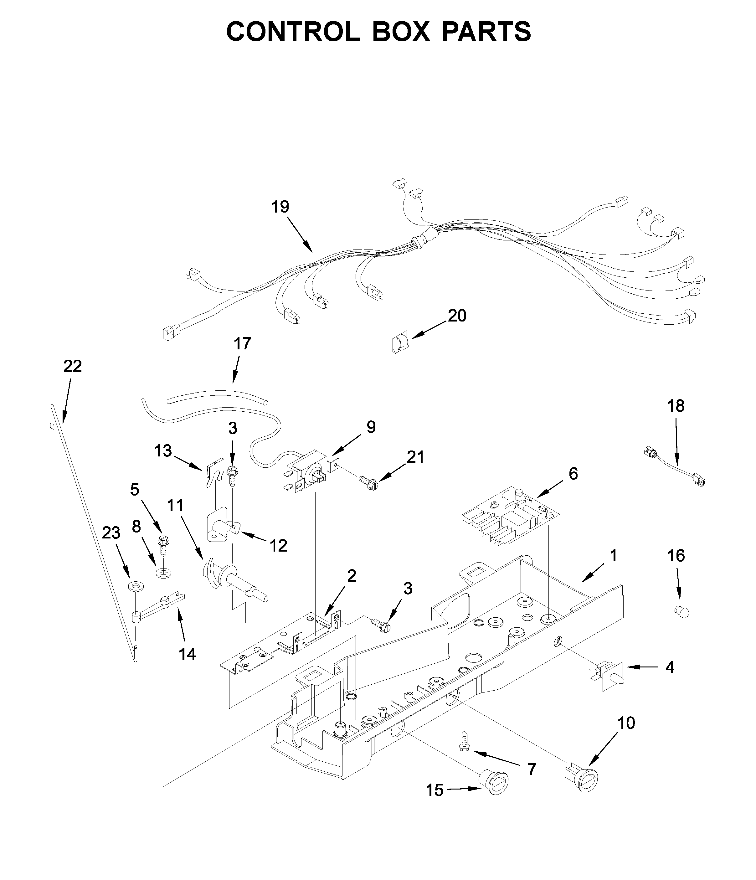 Whirlpool WRS335FDDB01 control box parts diagram