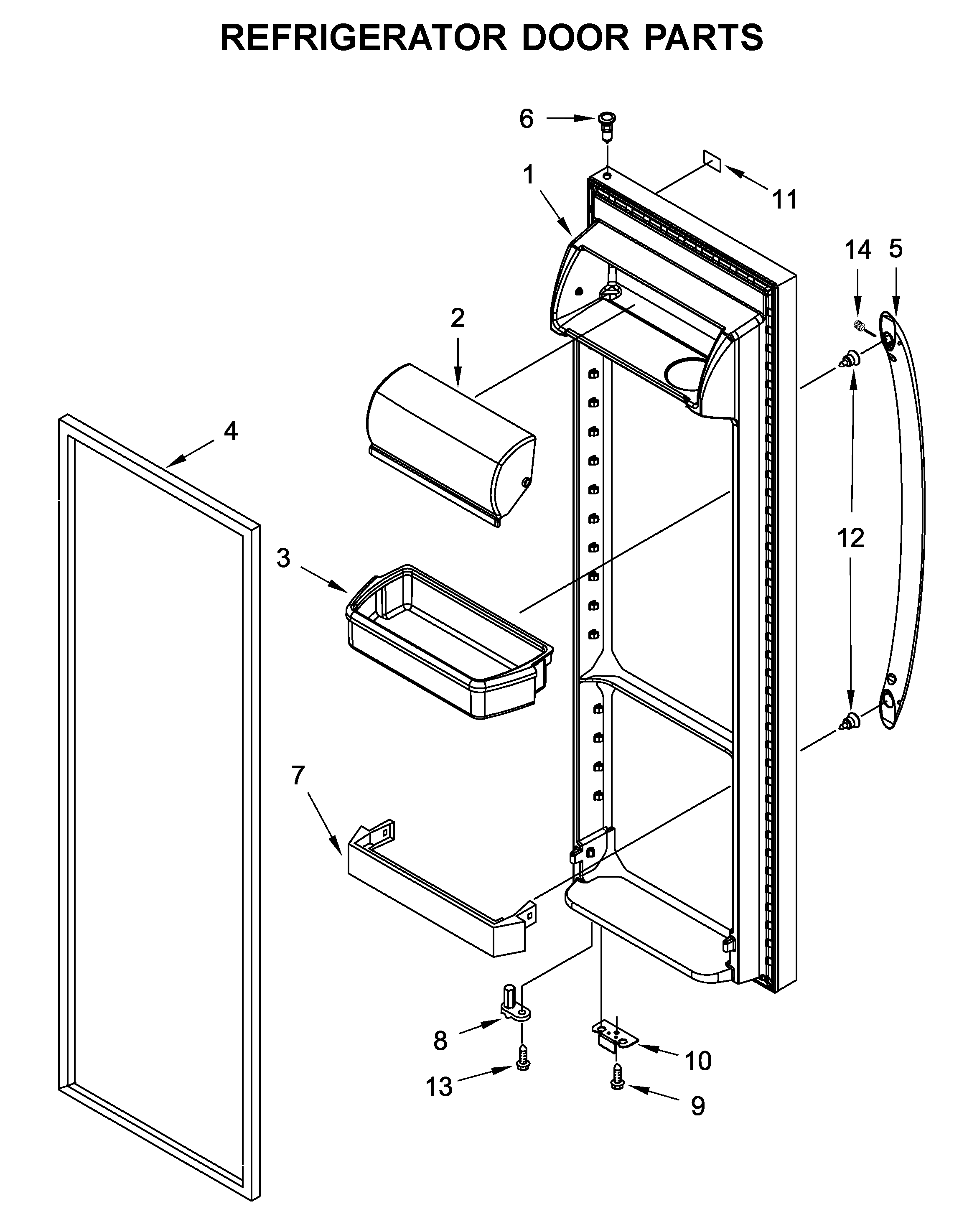Whirlpool WRS335FDDB02 refrigerator door parts diagram
