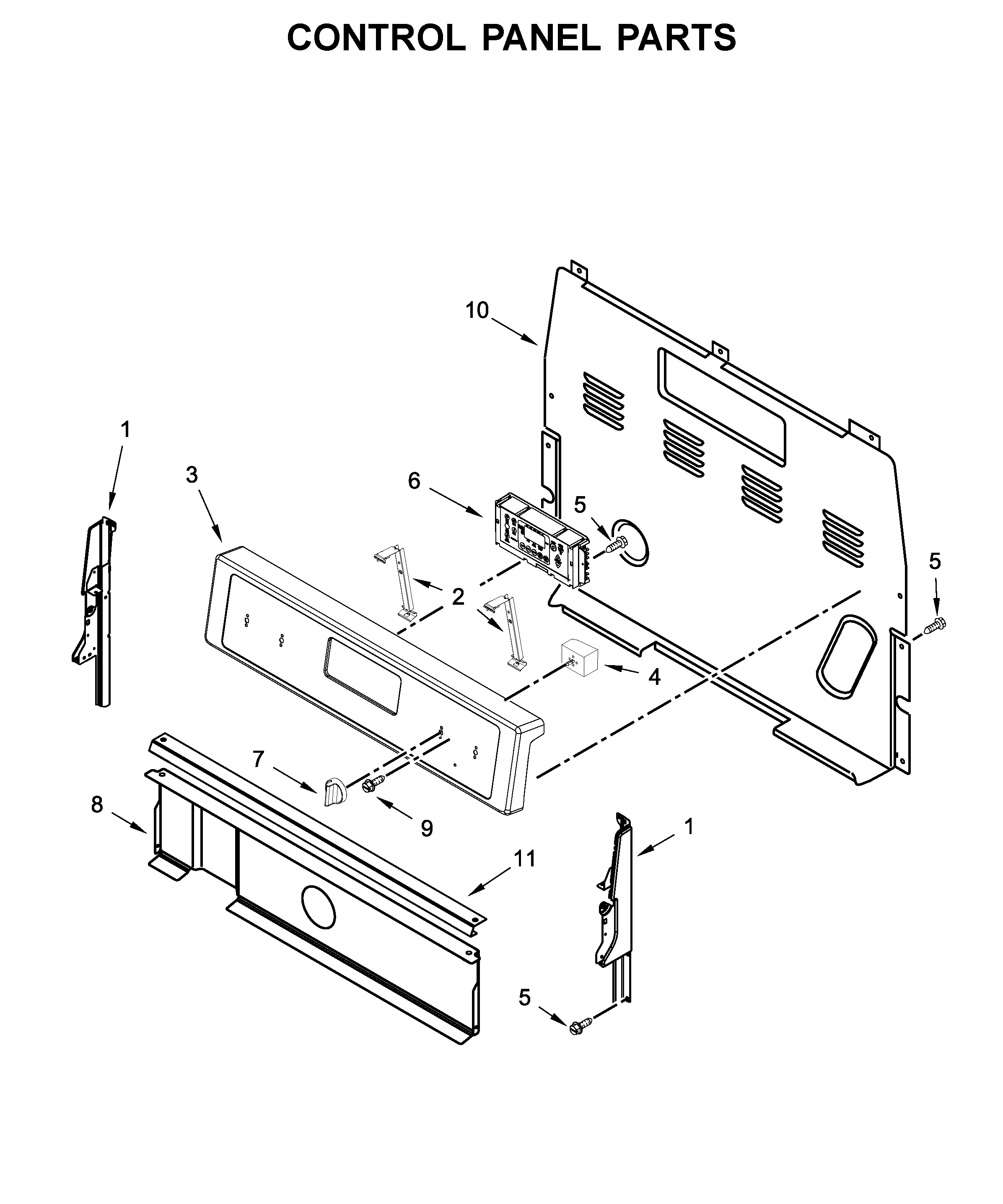 Whirlpool WFE525S0HS0 control panel parts diagram
