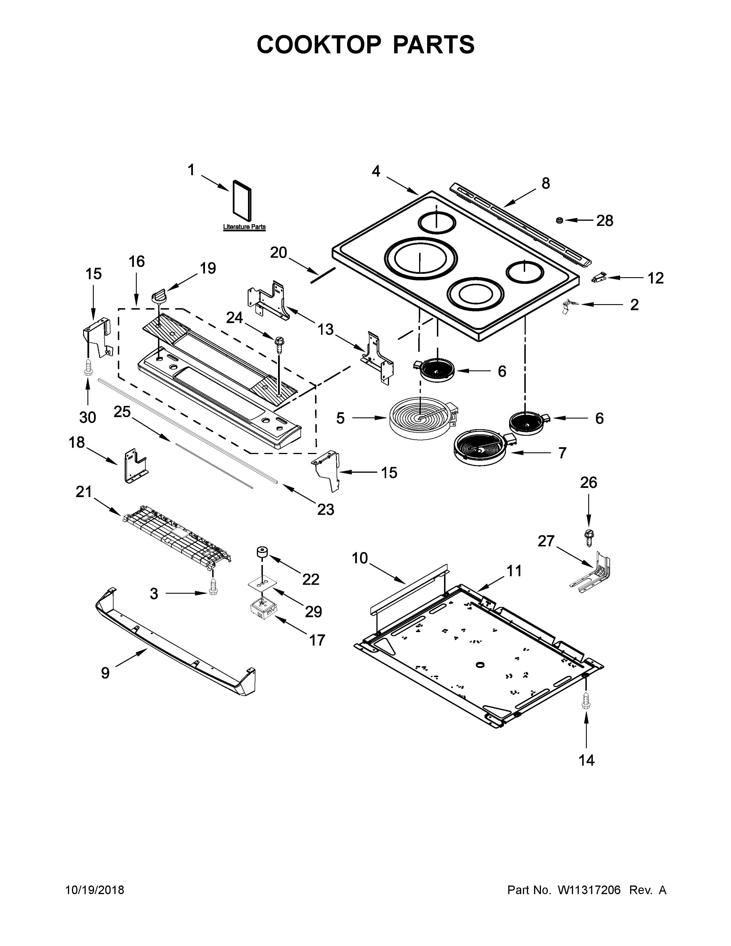 Ikea YIES790GS0 cooktop parts diagram