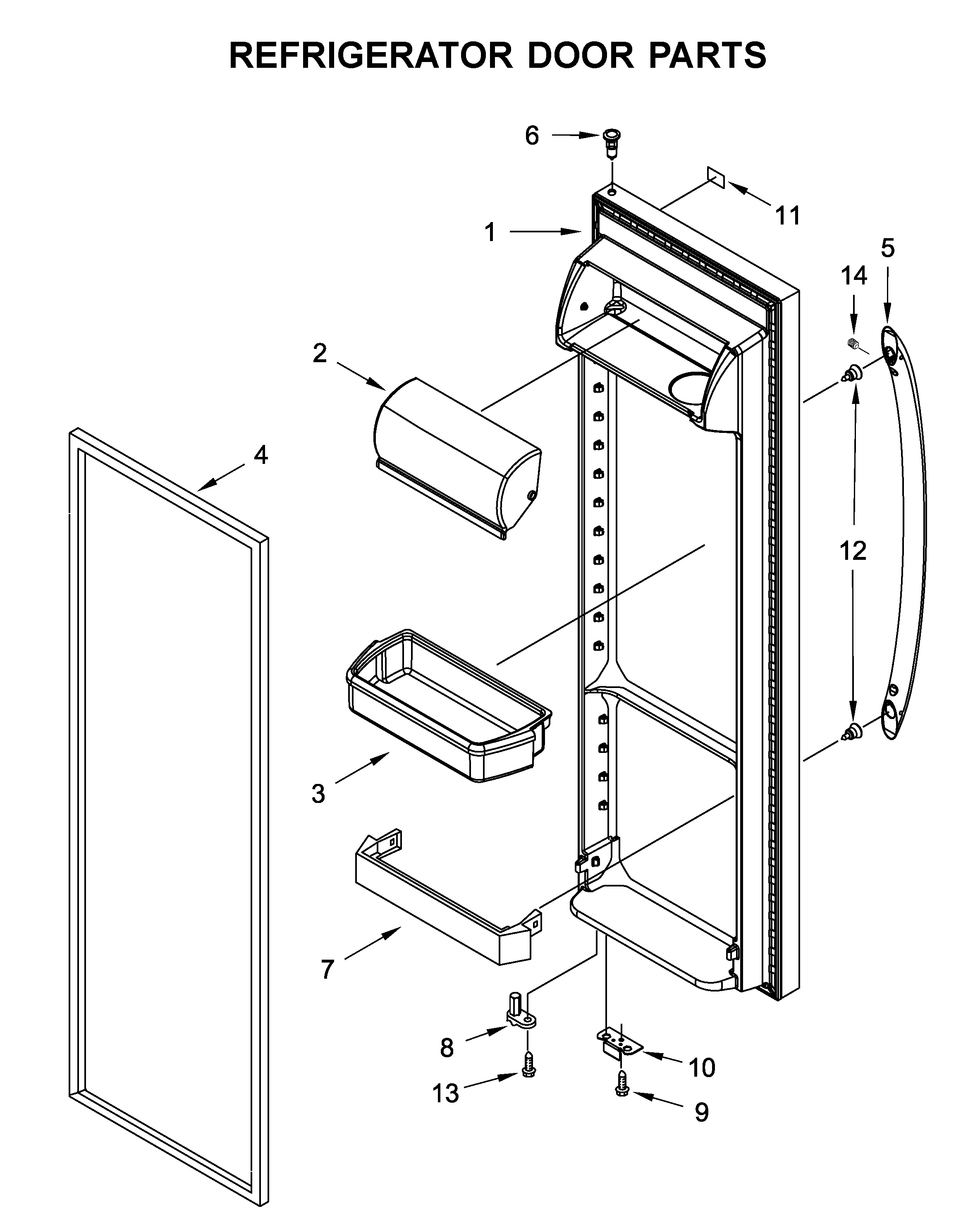 Whirlpool WRS335FDDW00 refrigerator door parts diagram