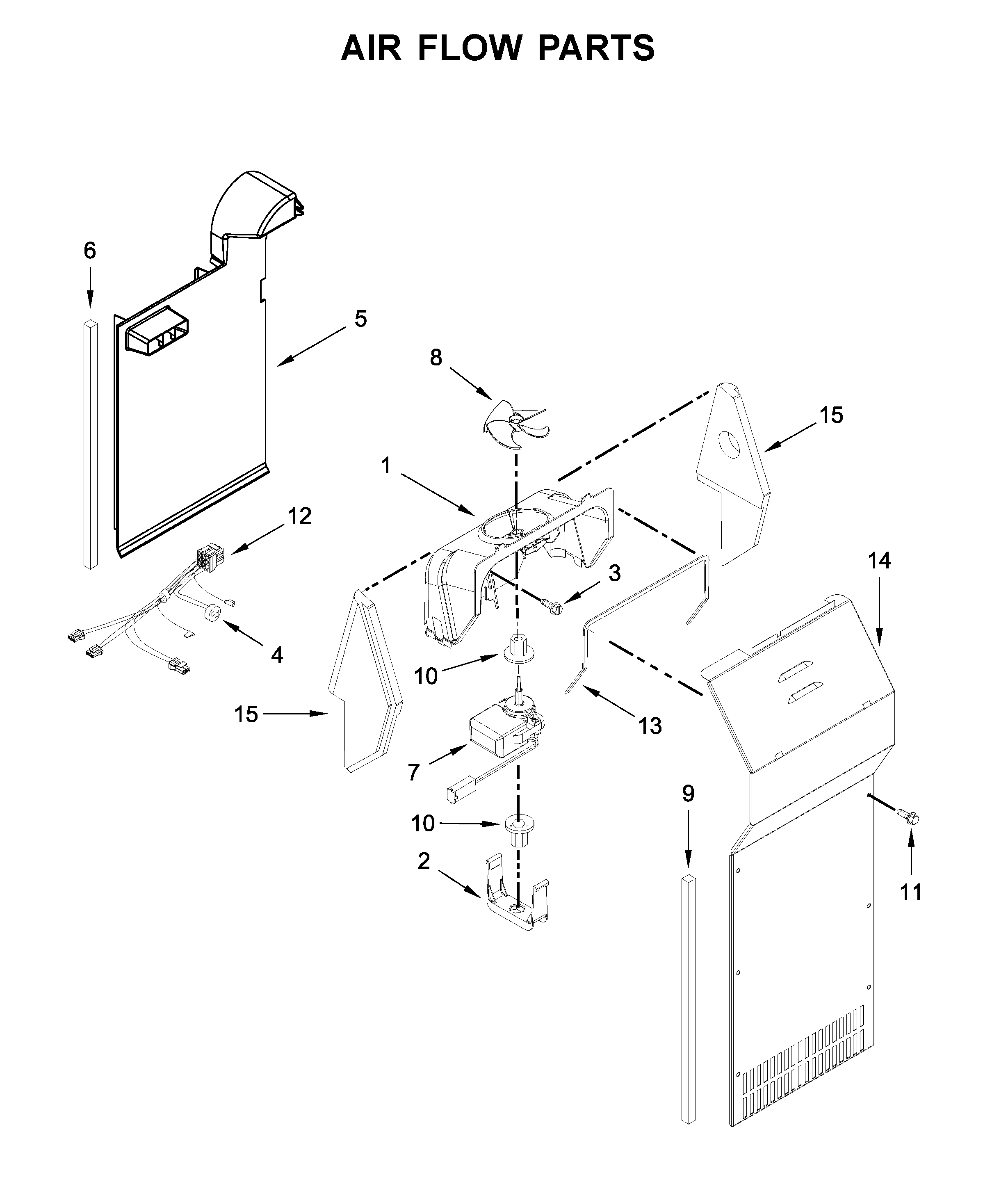 Whirlpool WRS335FDDW00 air flow parts diagram