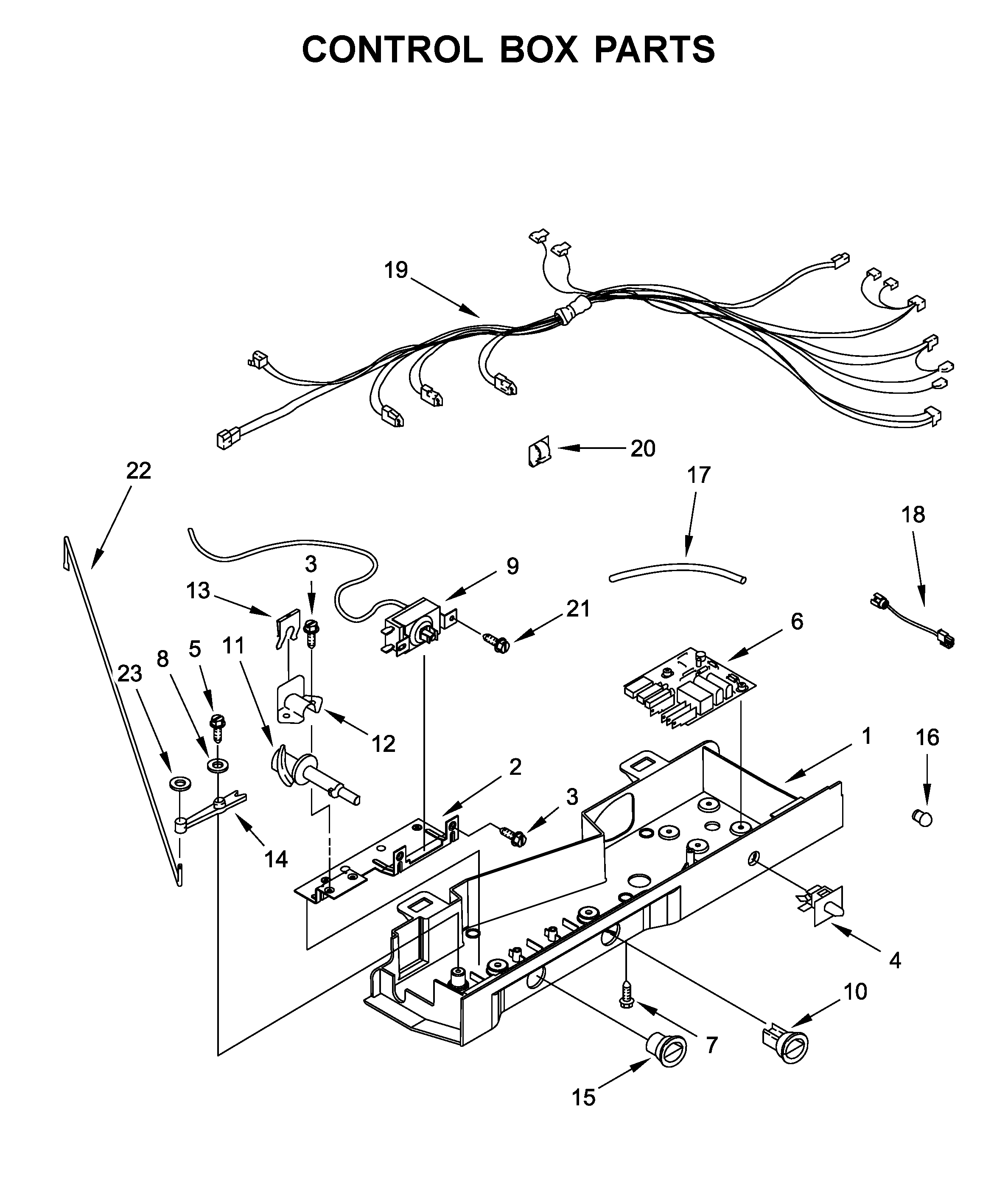 Whirlpool WRS335FDDW00 control box parts diagram
