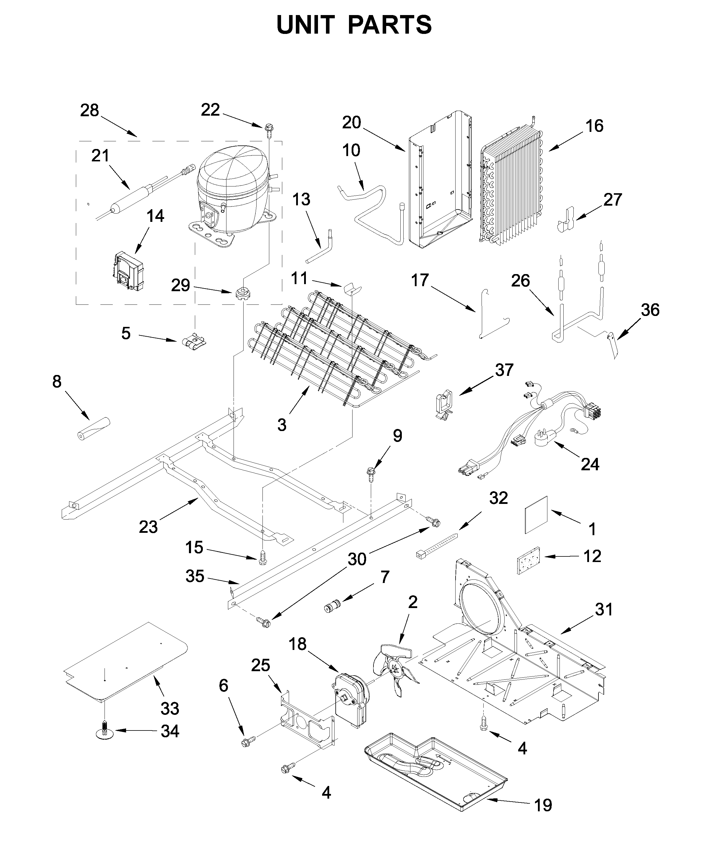 Whirlpool WRS335FDDW00 unit parts diagram