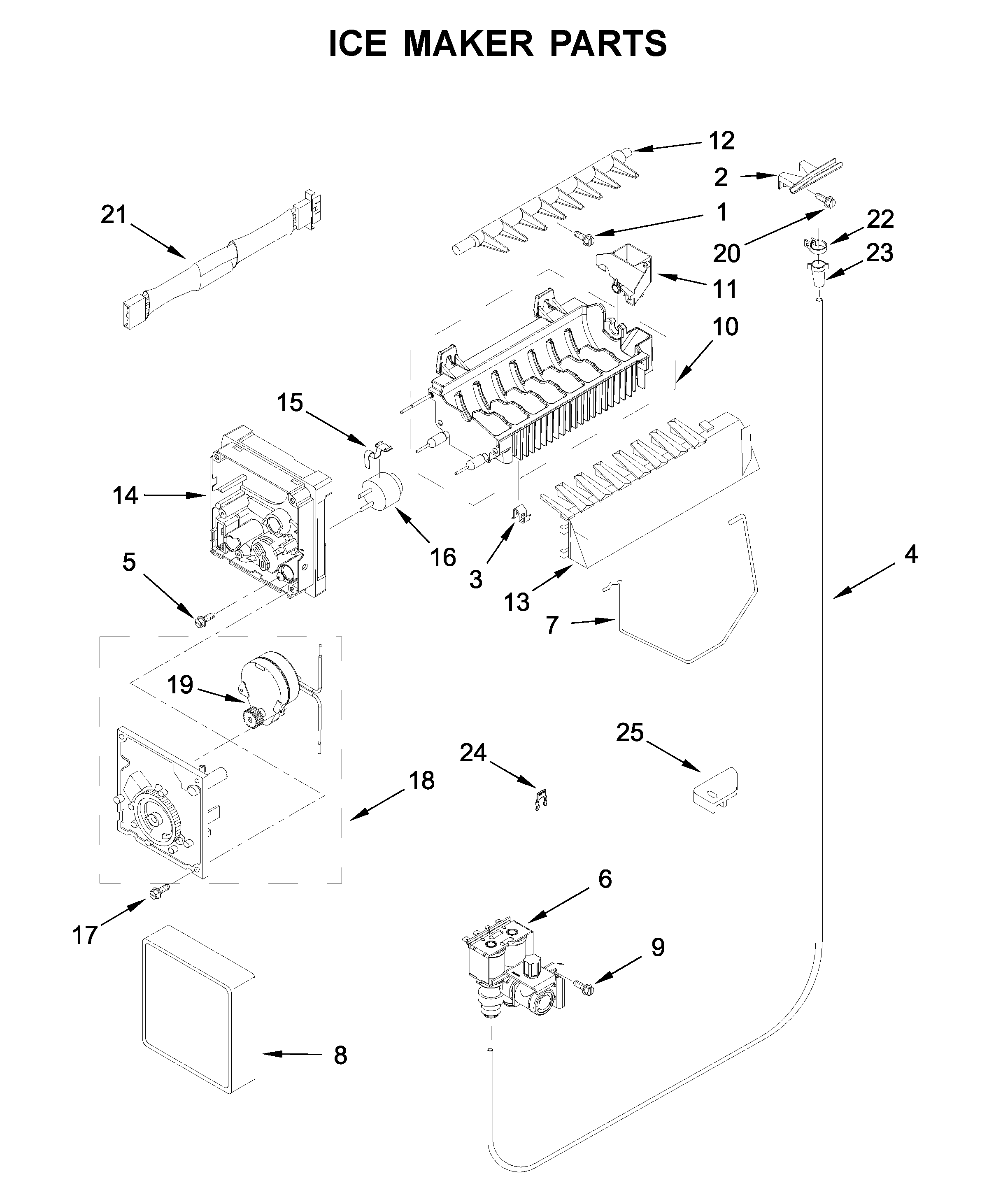Whirlpool WRS335FDDW00 ice maker parts diagram
