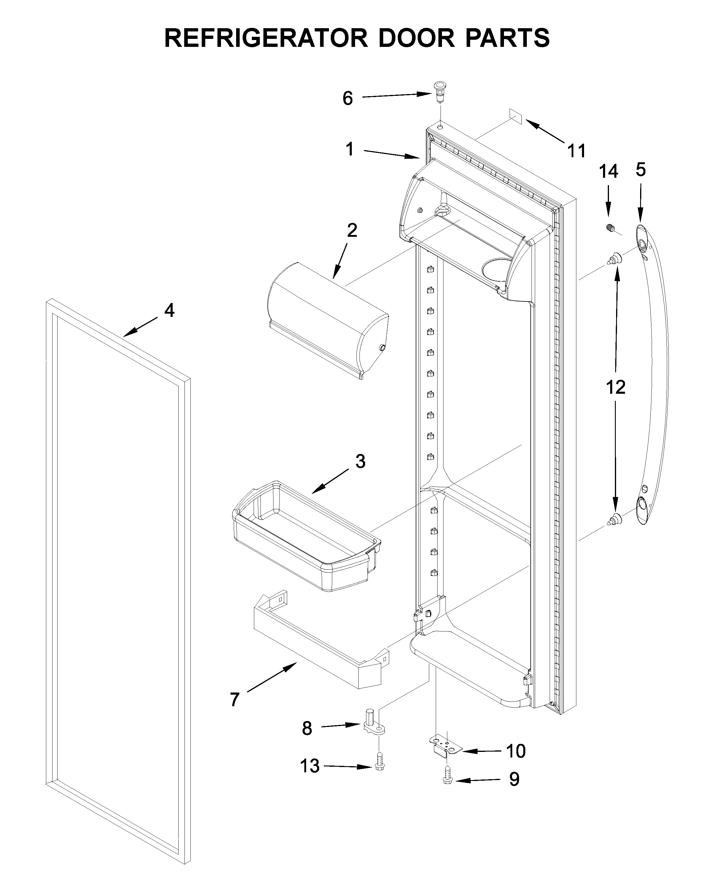 Whirlpool WRS331FDDM01 refrigerator door parts diagram