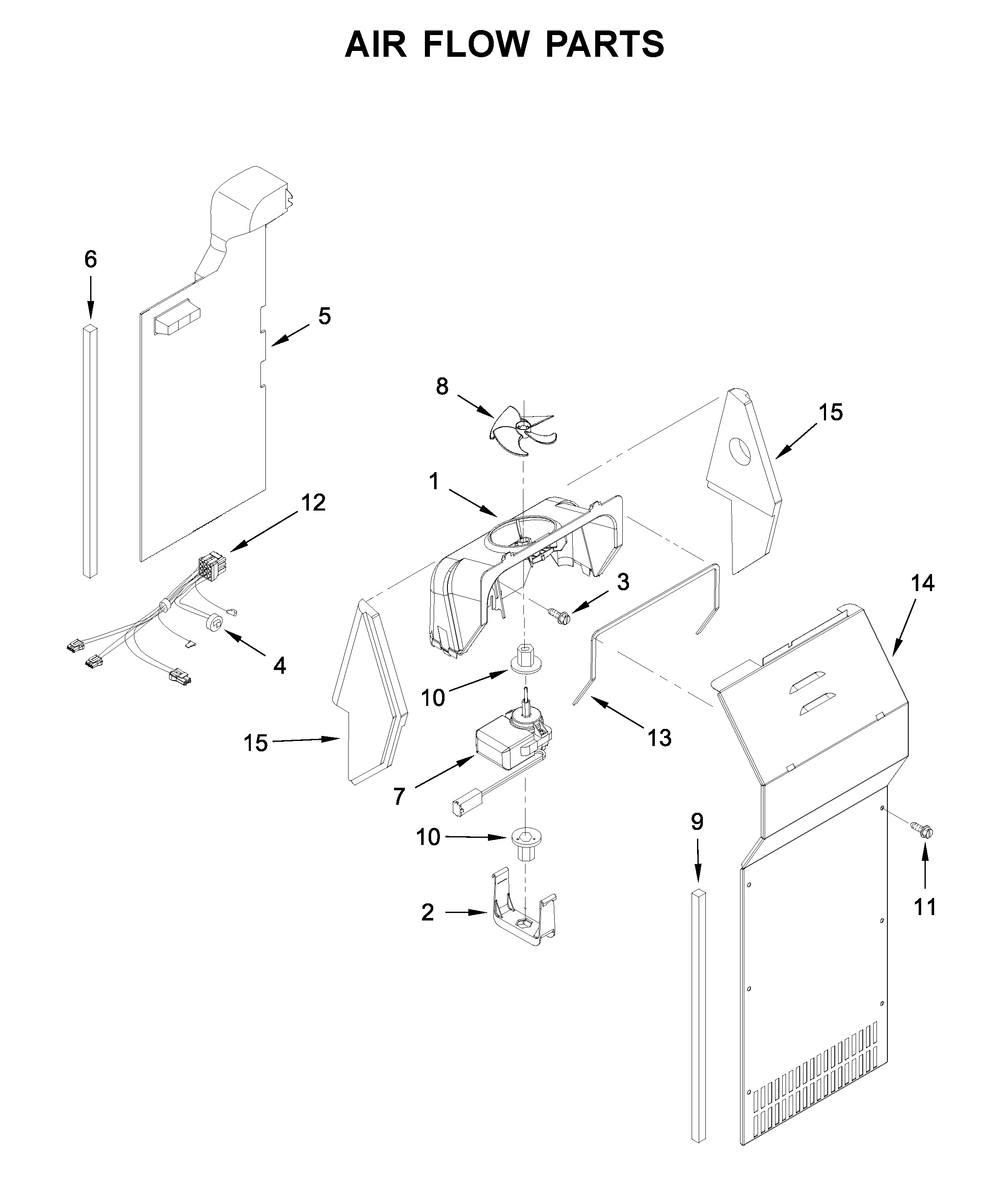 Whirlpool WRS331FDDM01 air flow parts diagram