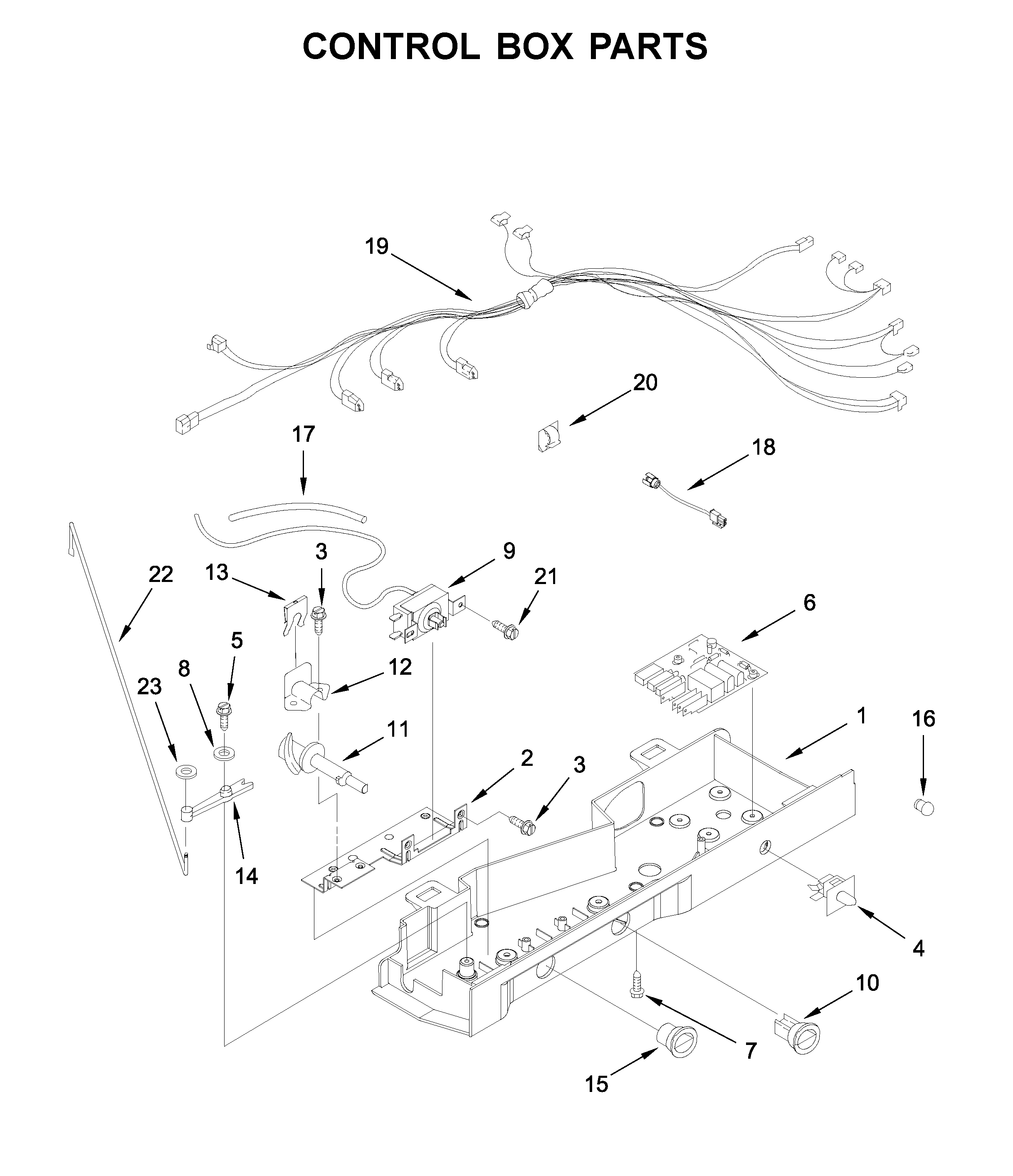 Whirlpool WRS331FDDM01 control box parts diagram