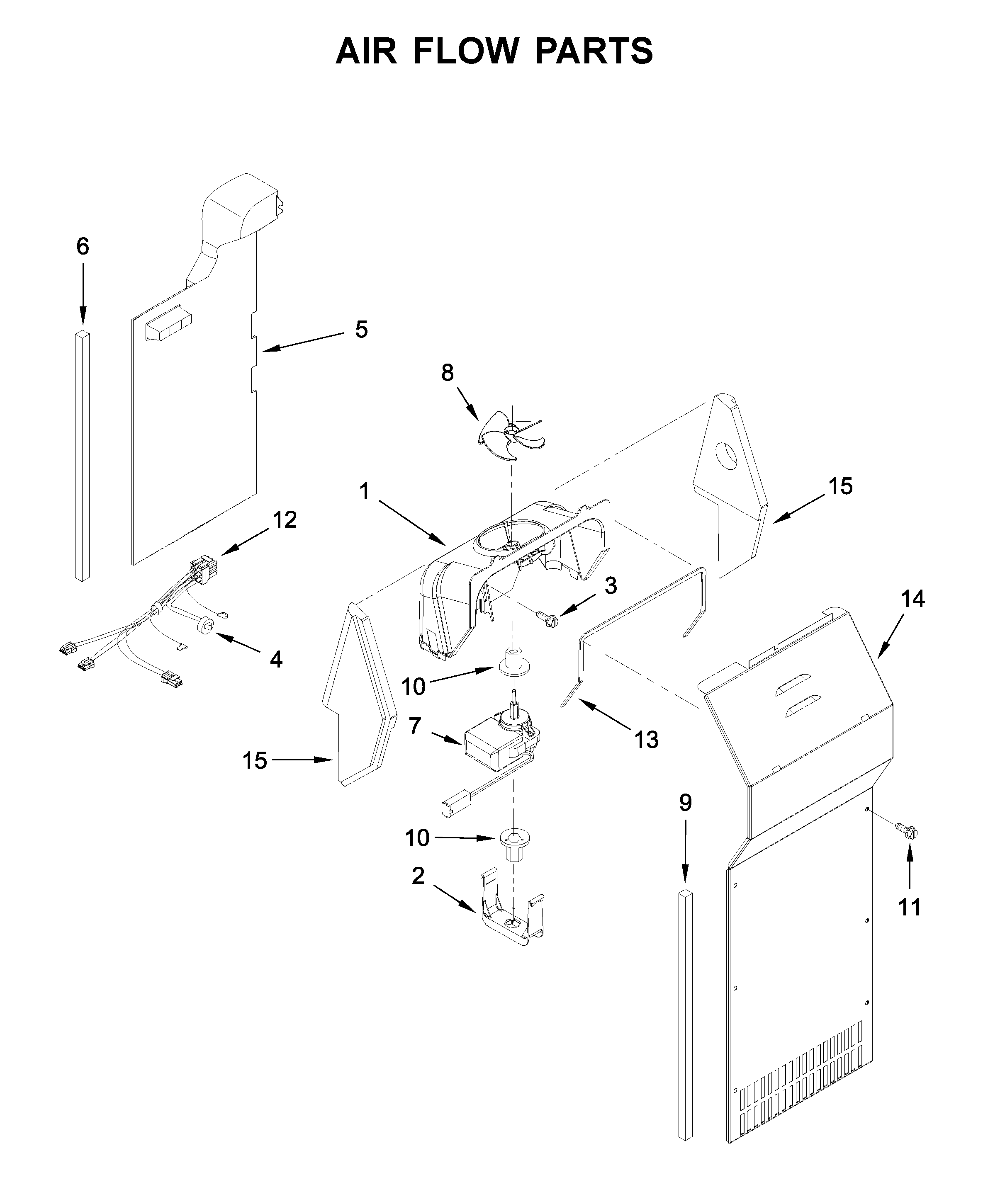 Whirlpool WRS331FDDB02 air flow parts diagram