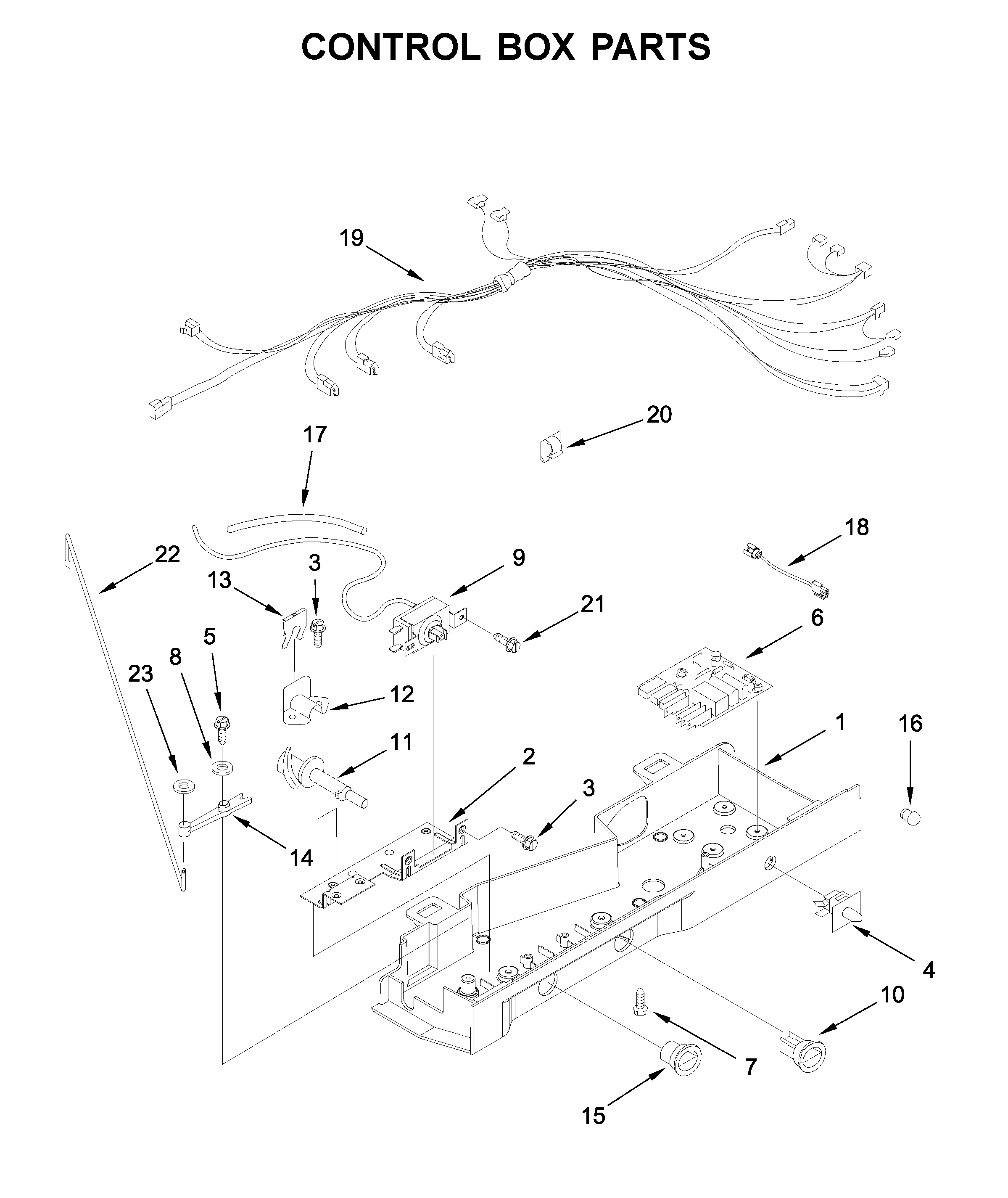 Whirlpool WRS331FDDB02 control box parts diagram
