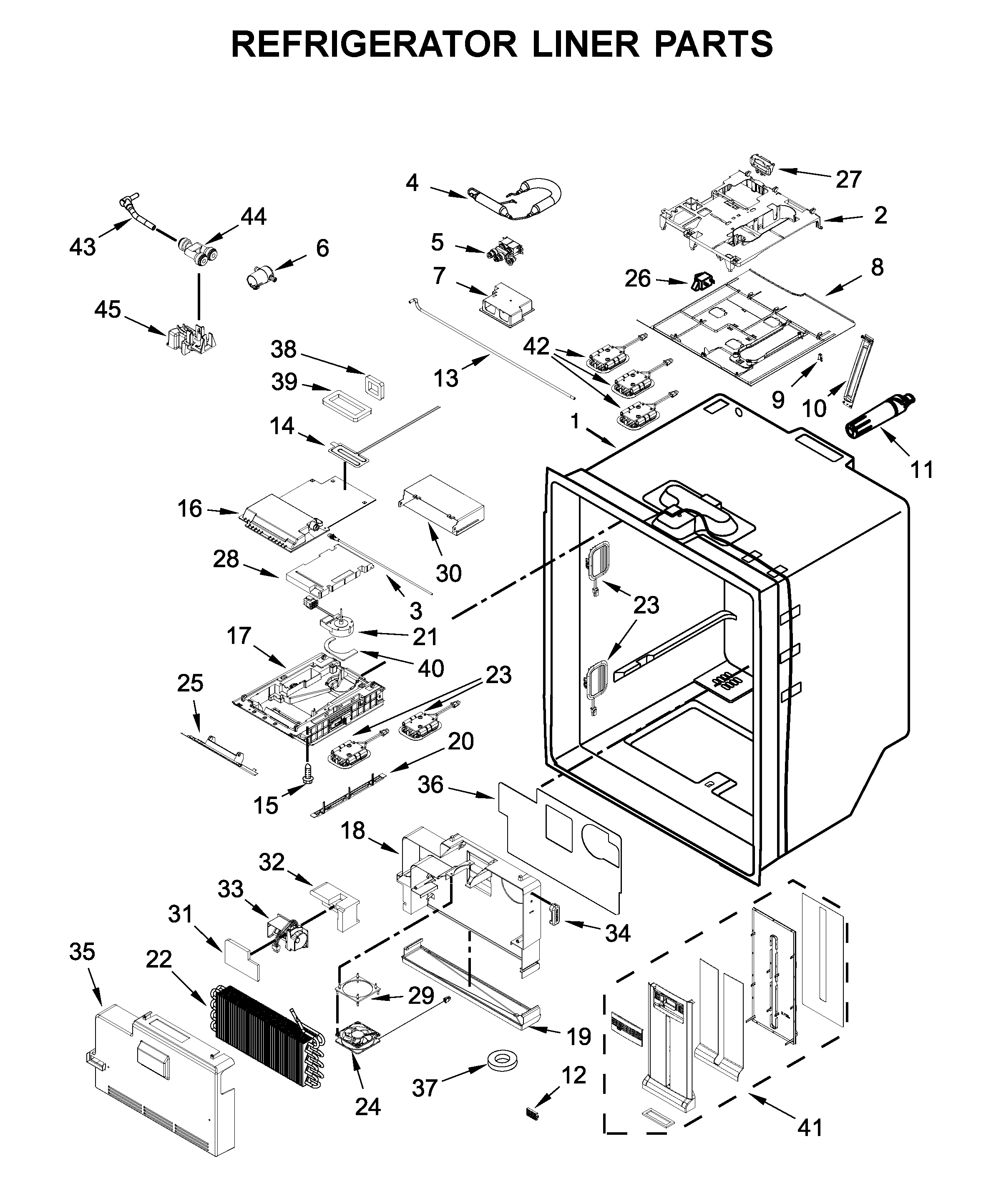Maytag MFX2876DRH00 refrigerator liner parts diagram