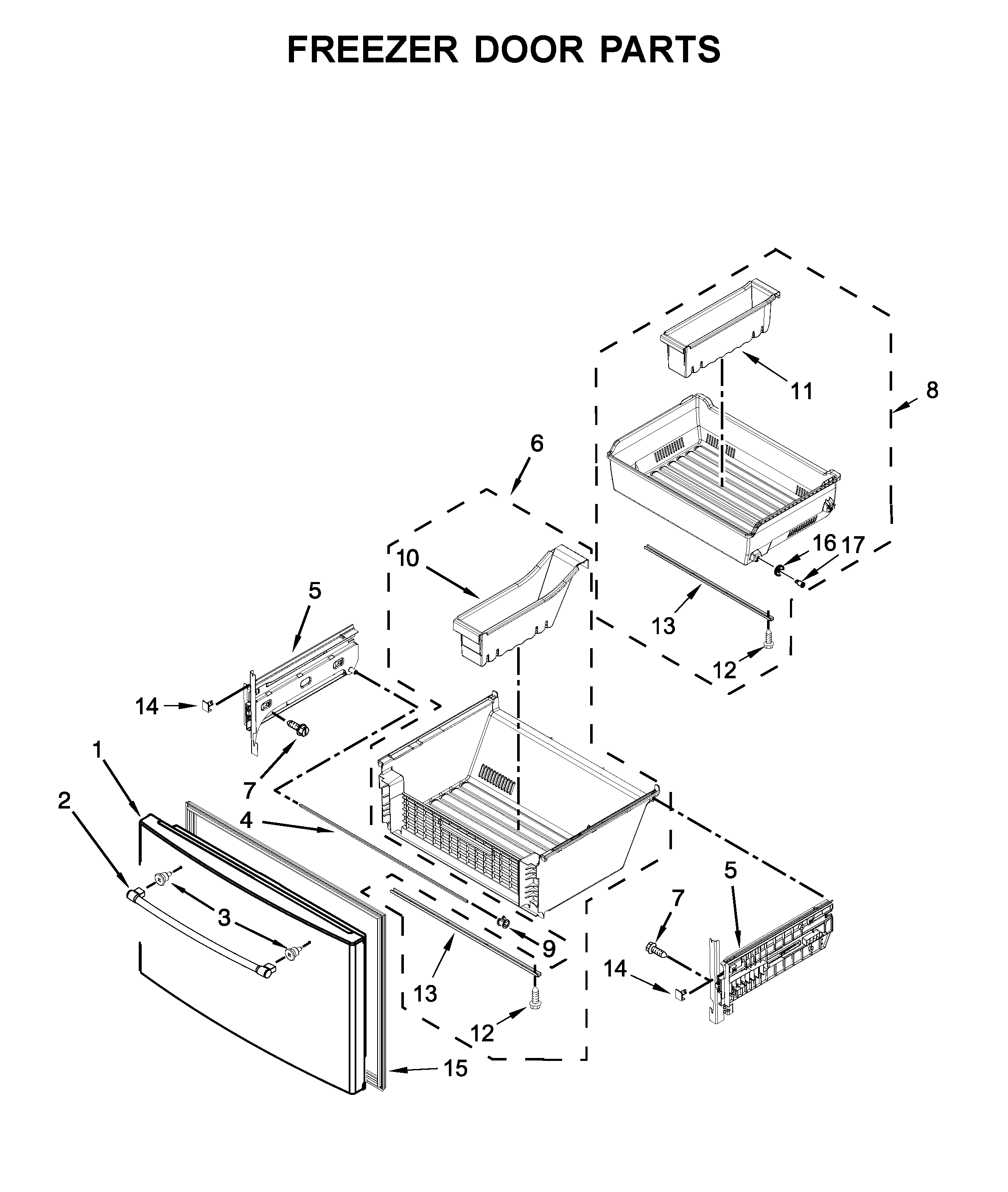 Maytag MFX2876DRH00 freezer door parts diagram