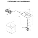 Maytag MFX2876DRE00 icemaker and ice container parts diagram