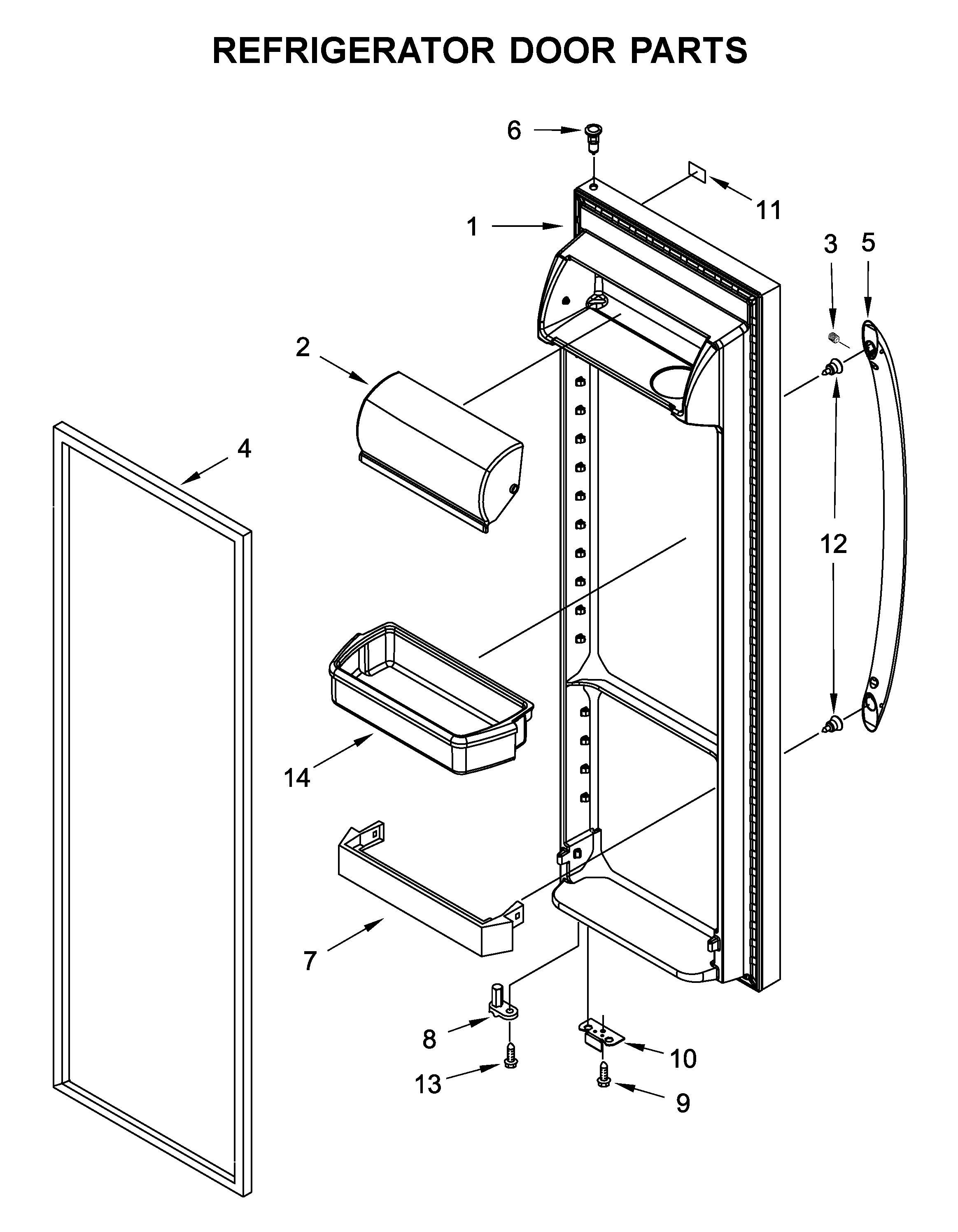 Whirlpool WRS331FDDM00 refrigerator door parts diagram