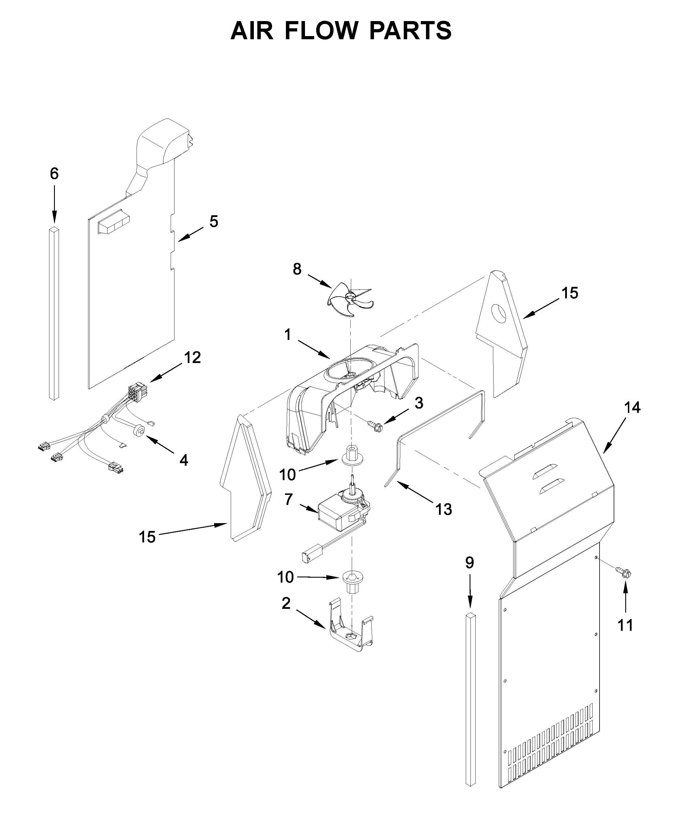 Whirlpool WRS331FDDM00 air flow parts diagram