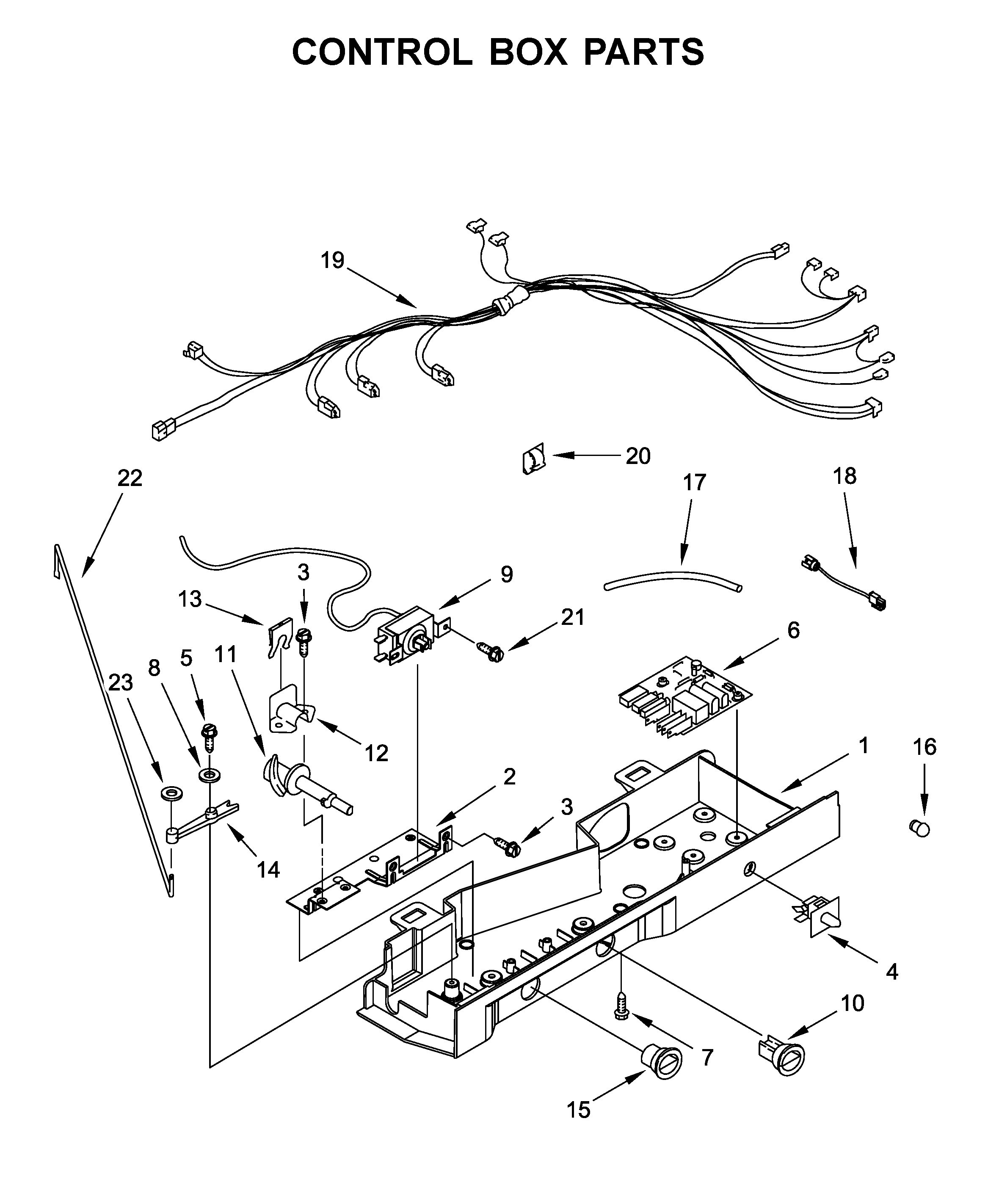 Whirlpool WRS331FDDM00 control box parts diagram