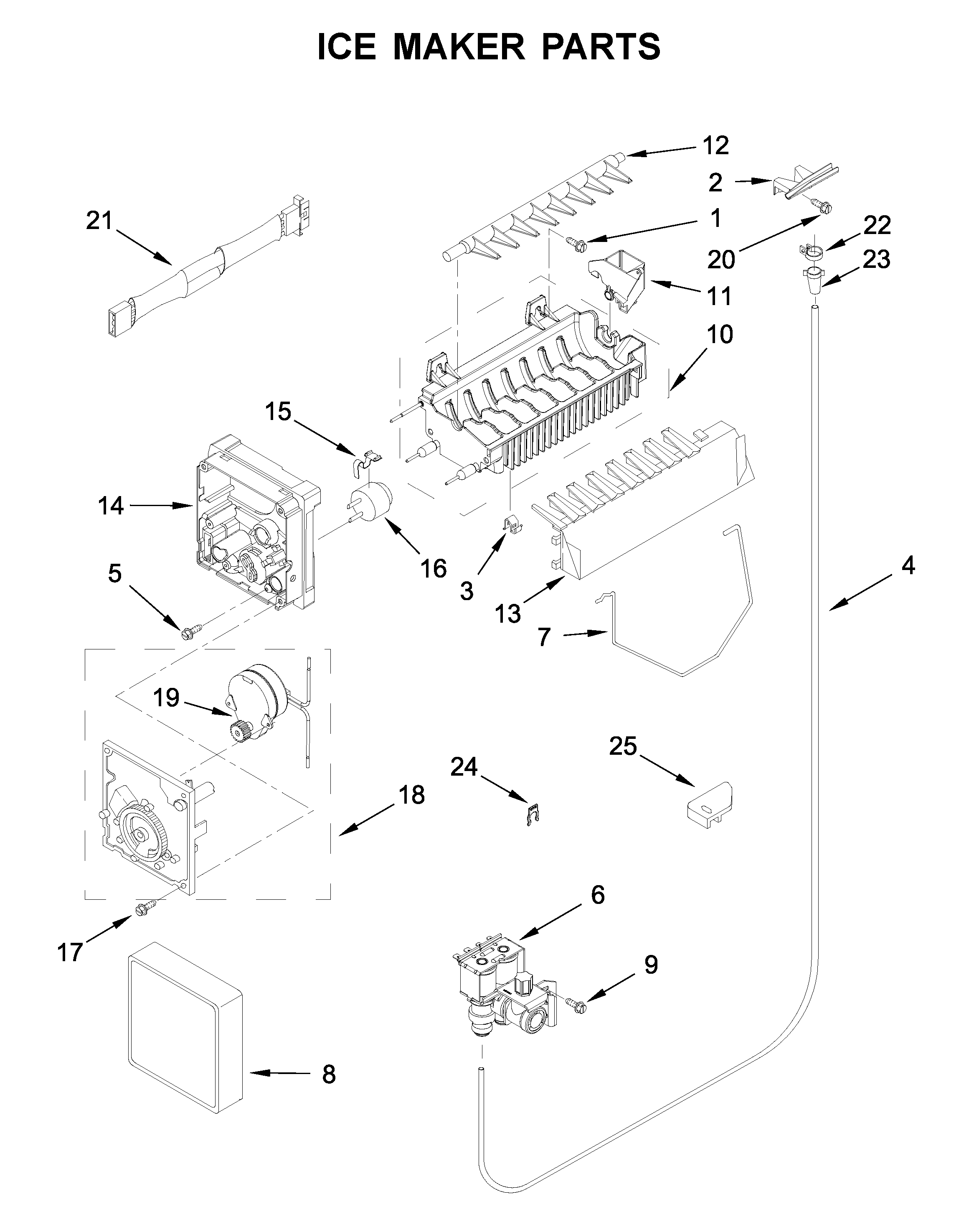 Whirlpool WRS331FDDM00 ice maker parts diagram