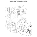 Whirlpool WRF560SMHV00 liner and icemaker parts diagram
