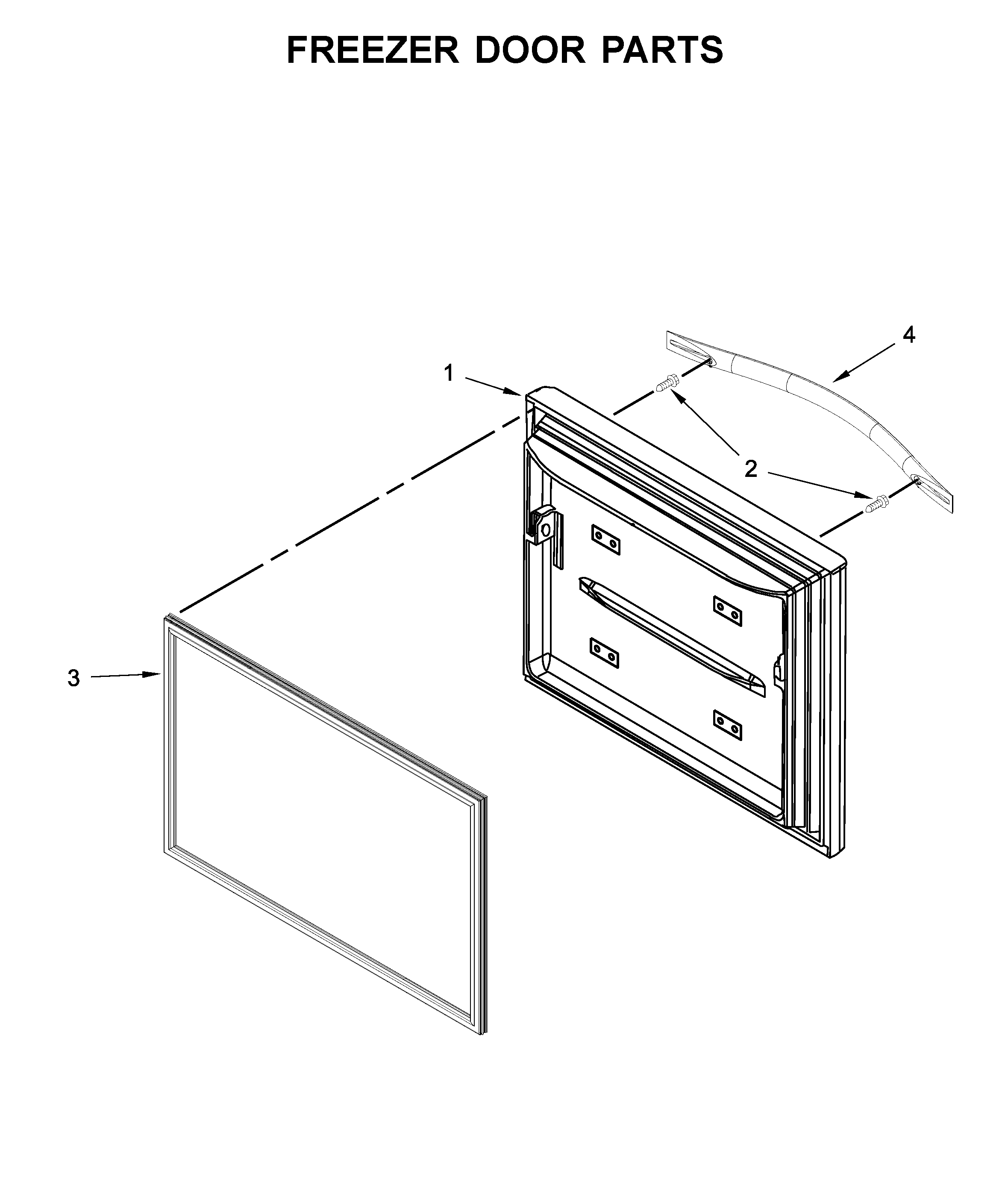 Whirlpool WRF560SMHW00 freezer door parts diagram
