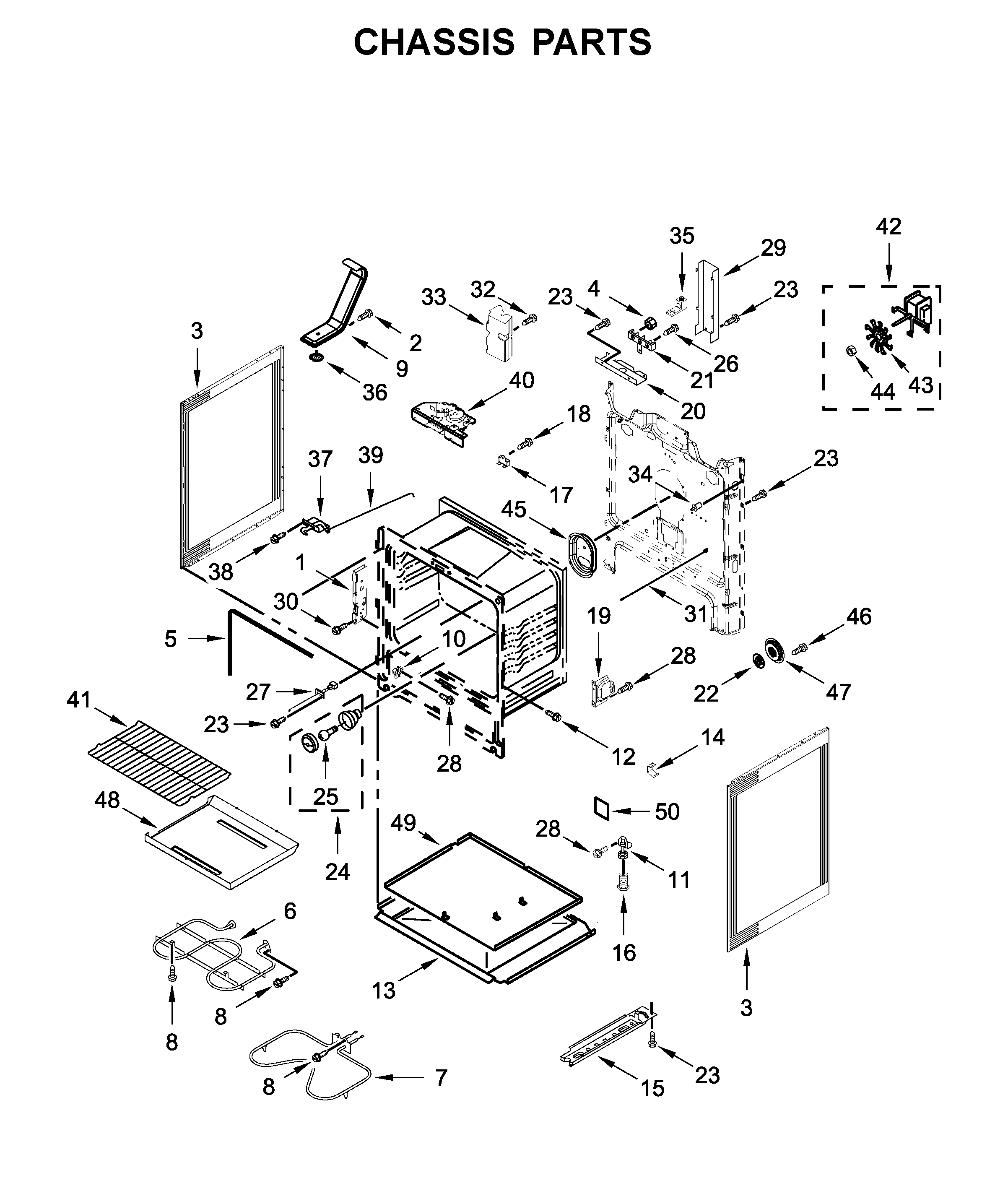 Whirlpool WFE550S0HB1 chassis parts diagram