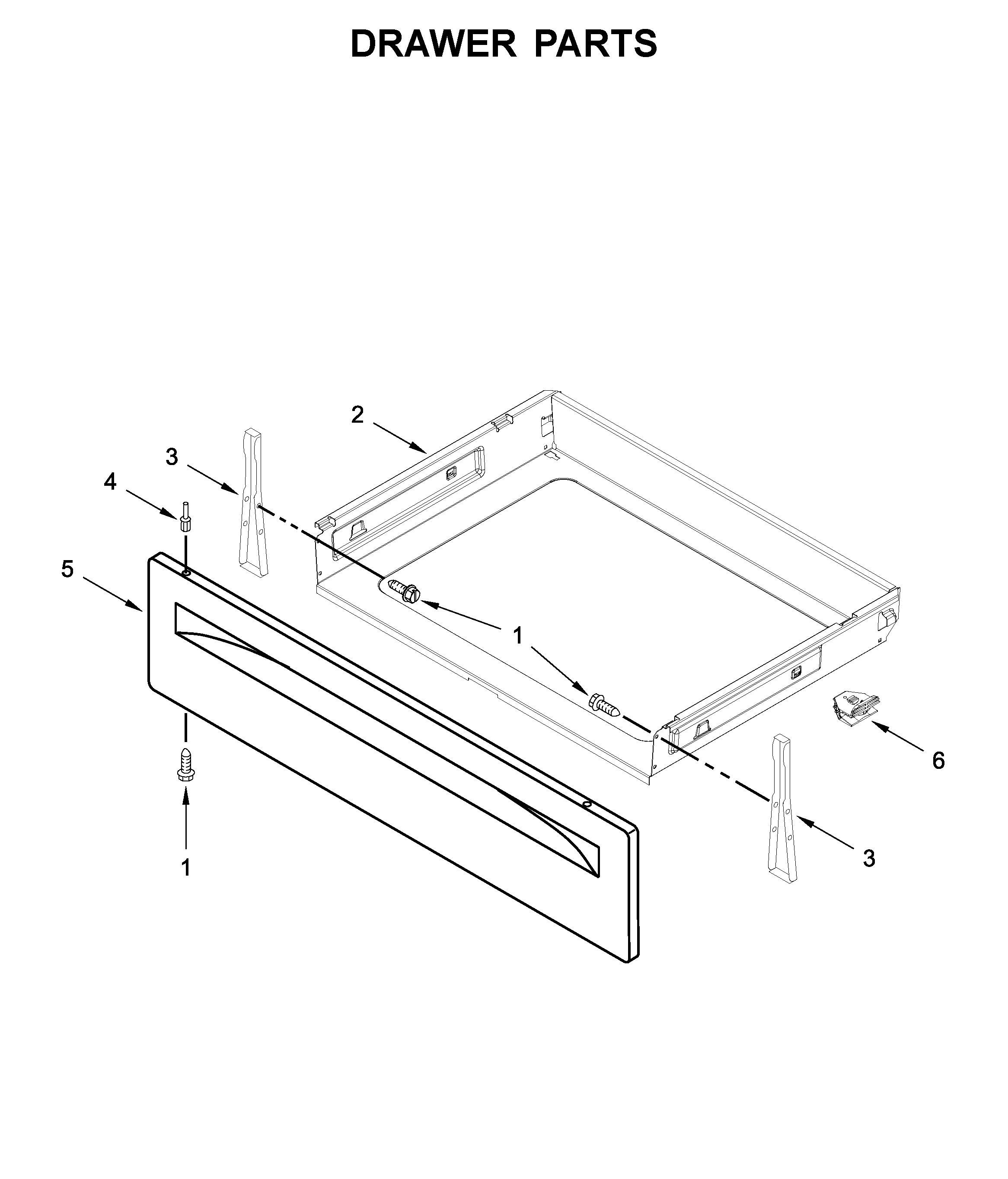 Whirlpool WFE550S0HB1 drawer parts diagram