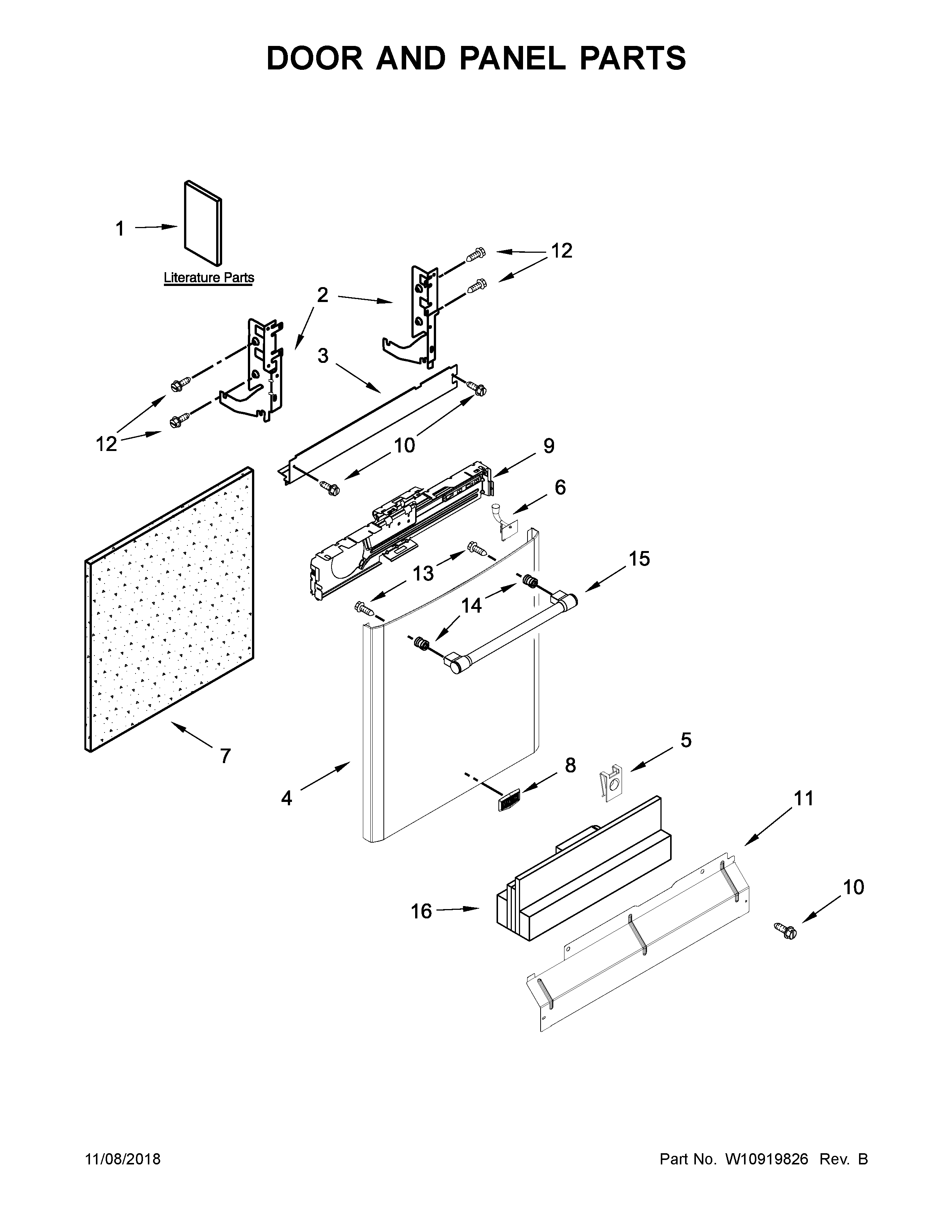 Maytag MDB8979SFZ2 door and panel parts diagram