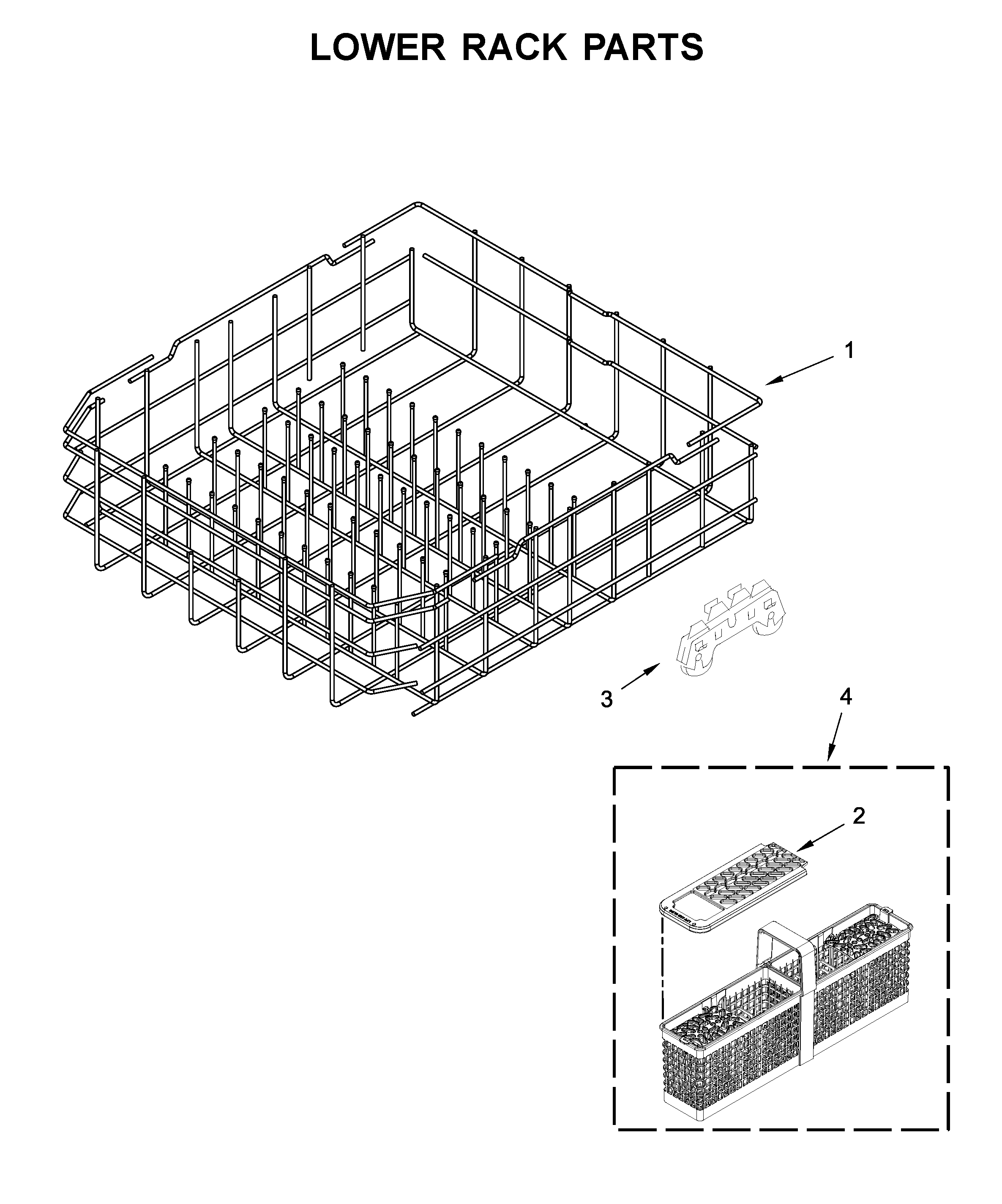 Maytag MDB8979SFZ2 lower rack parts diagram