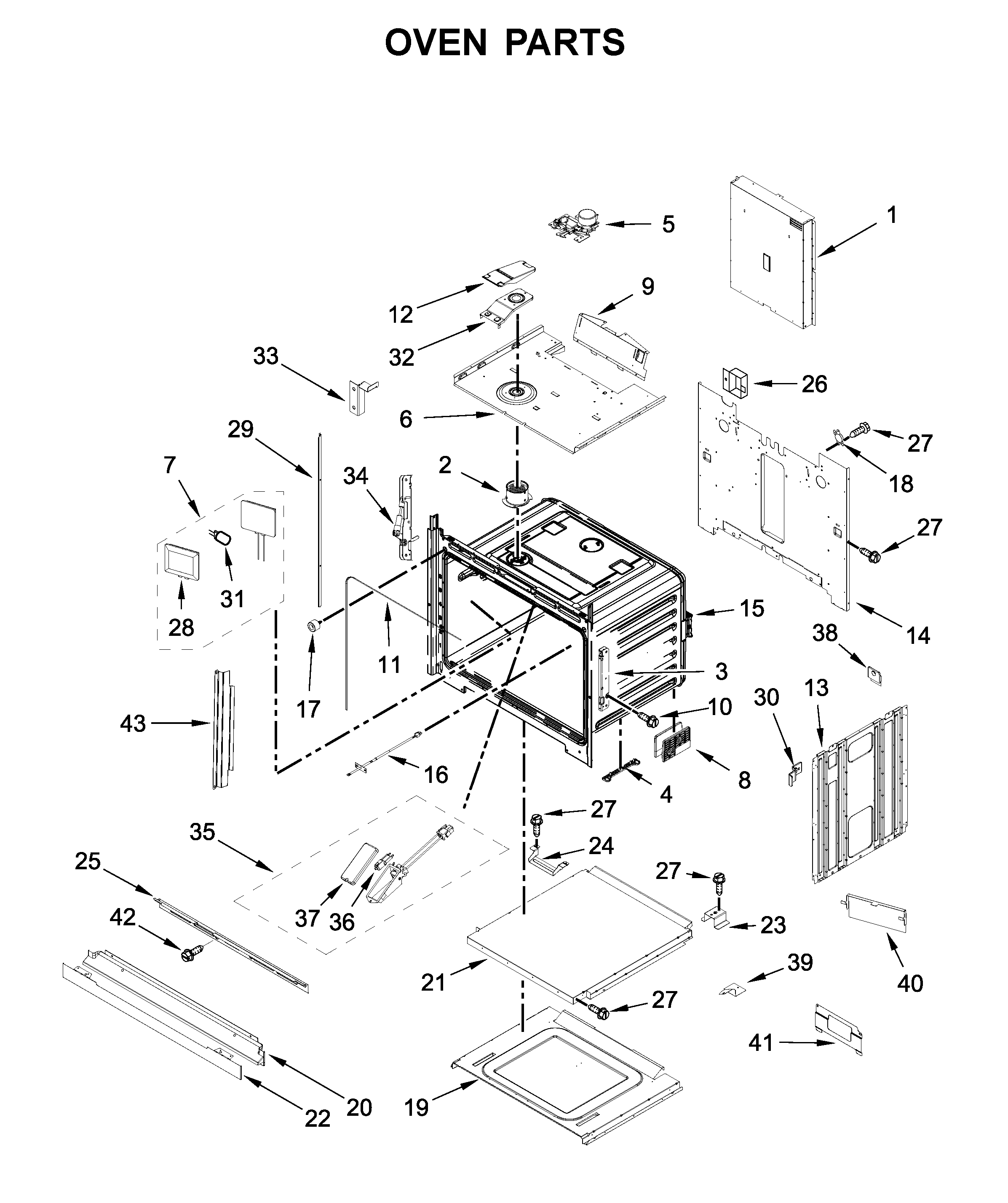 Jenn-Air JJW3430DB03 oven parts diagram