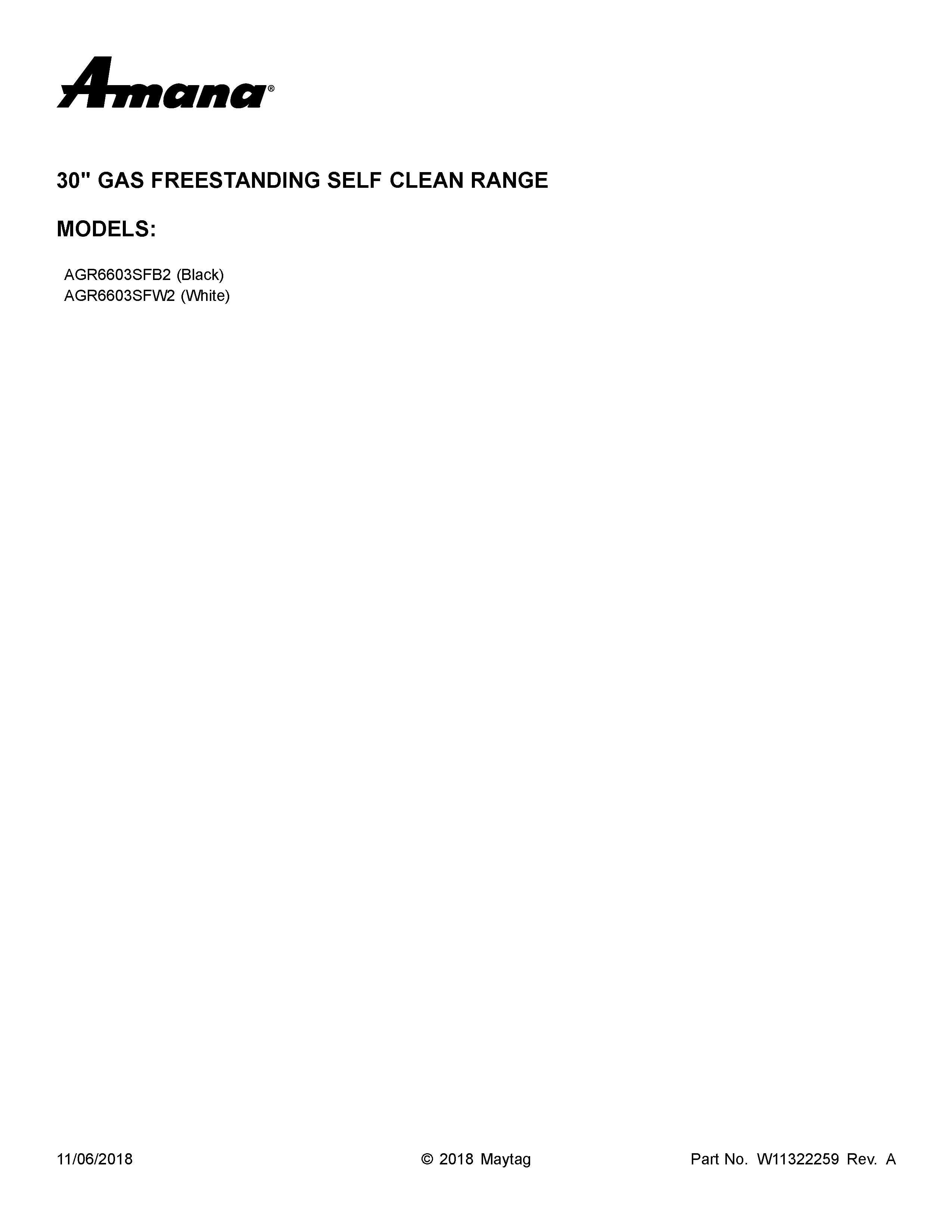 Amana AGR6603SFB2 cover sheet diagram