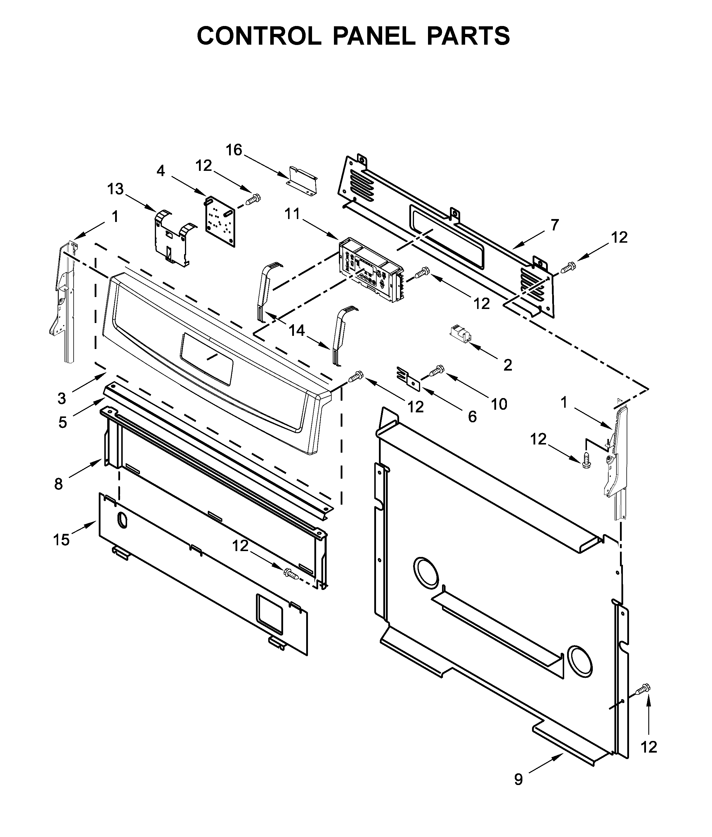 Amana AGR6603SFB2 control panel parts diagram