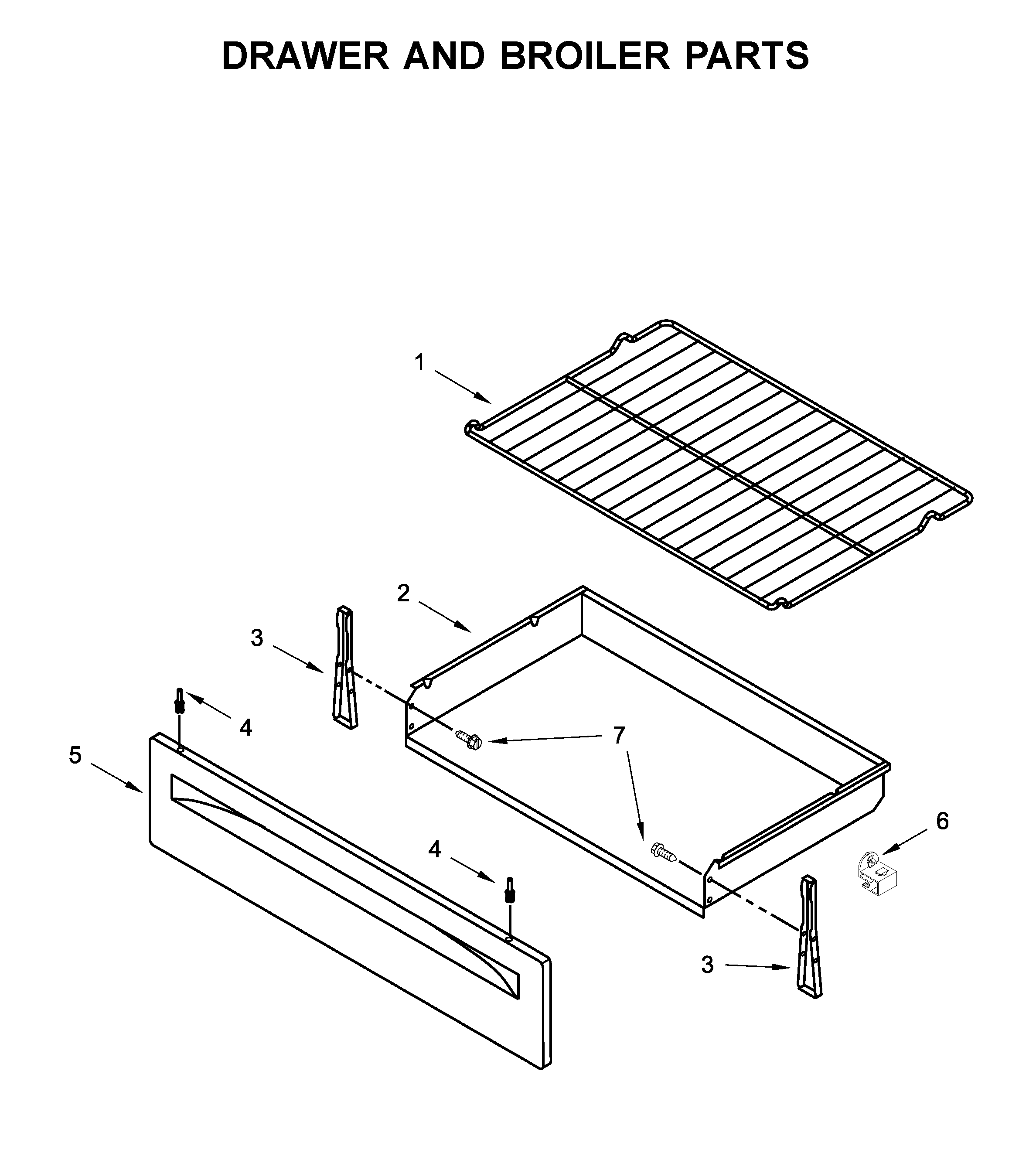 Amana AGR6603SFB2 drawer and broiler parts diagram