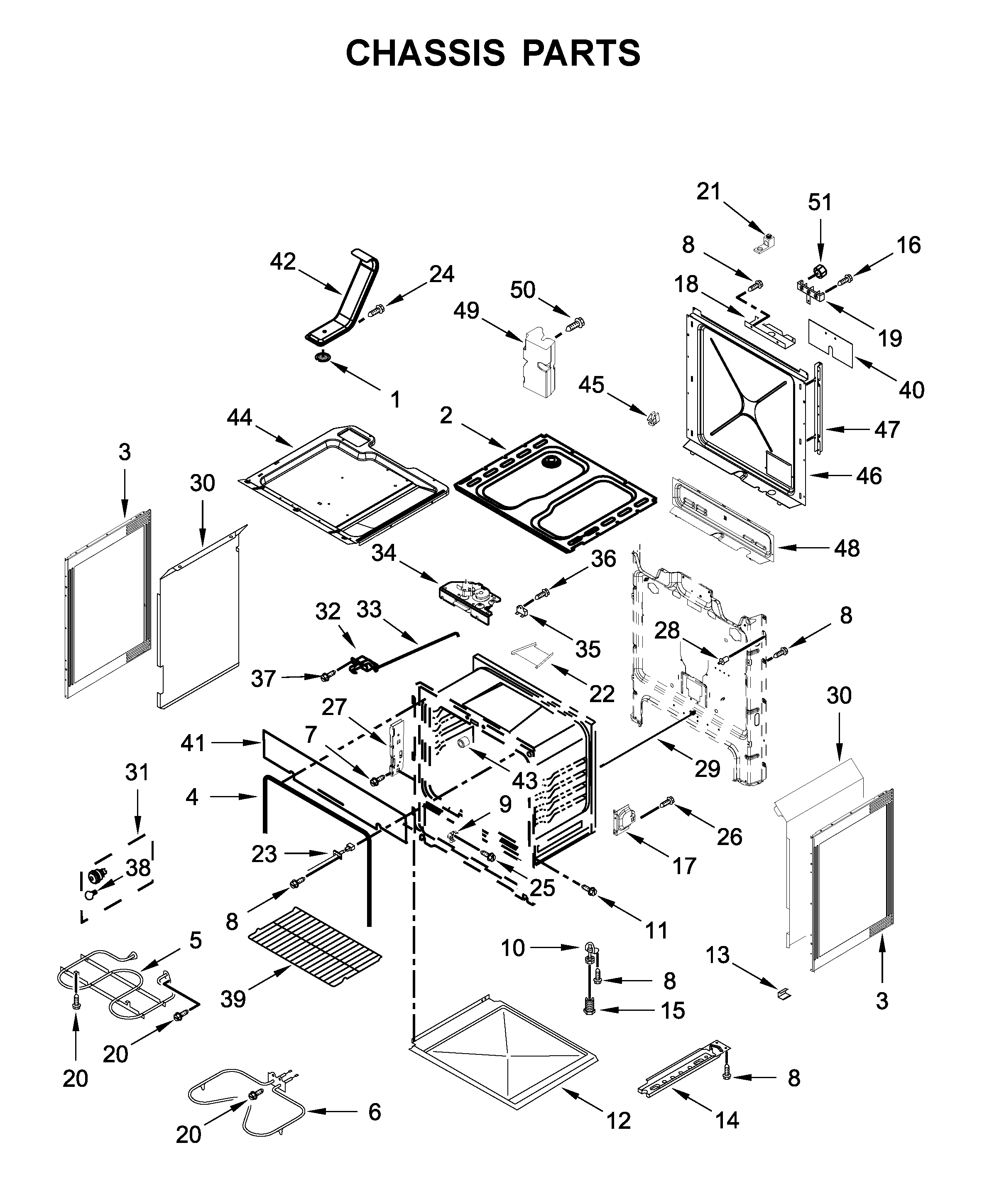 Whirlpool WEC310S0FB3 chassis parts diagram