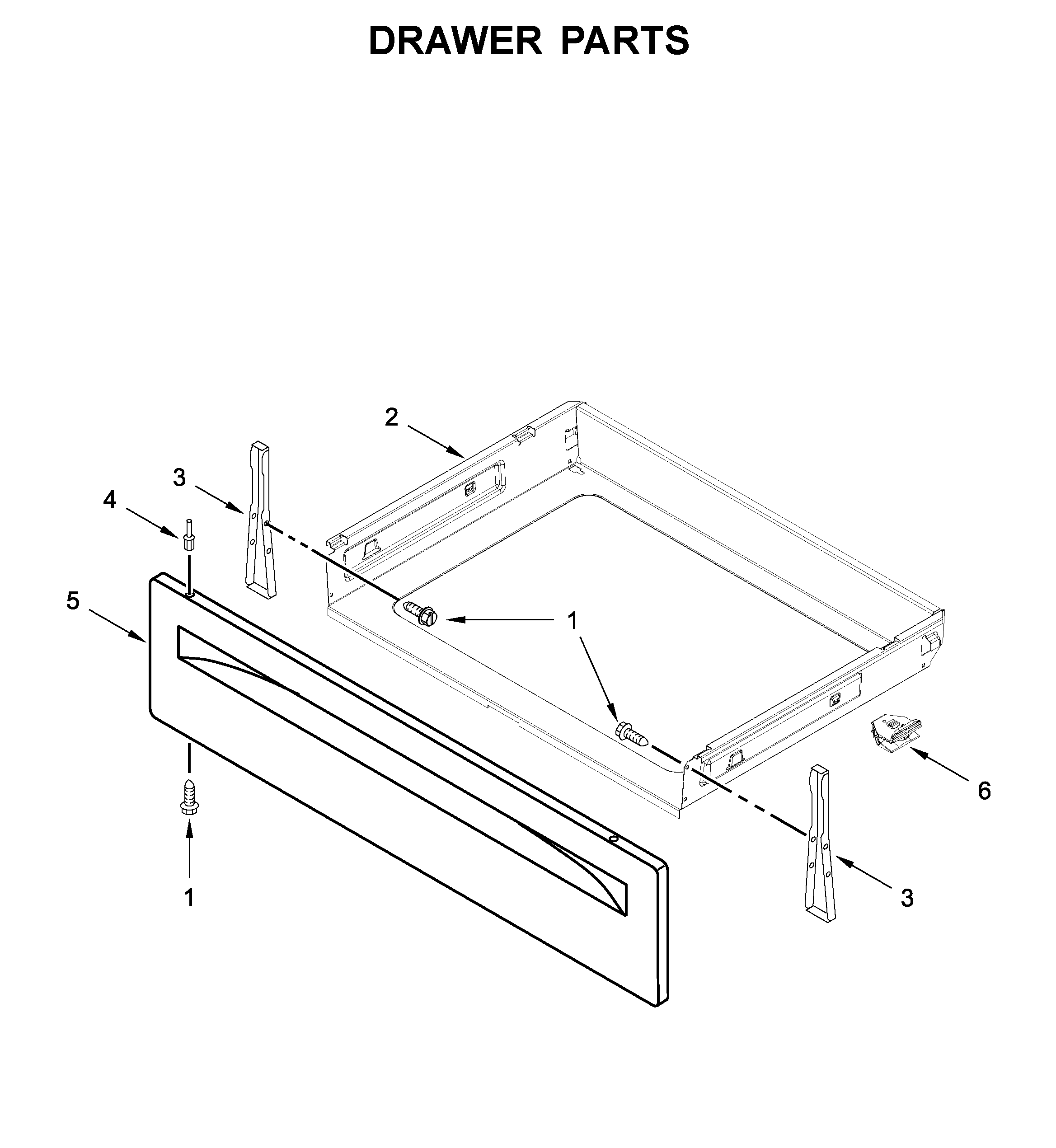 Whirlpool WEC310S0FB3 drawer parts diagram