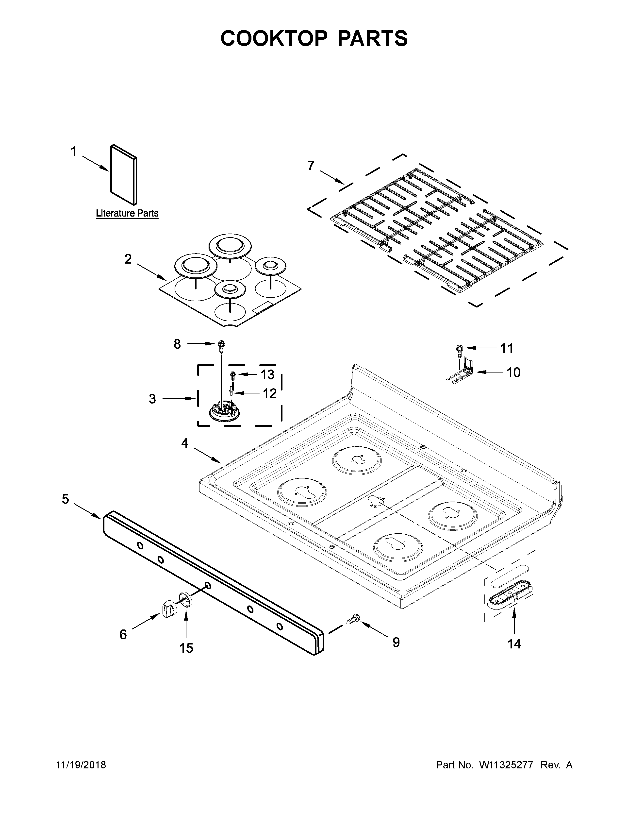 Maytag MGR6600FW1 cooktop parts diagram