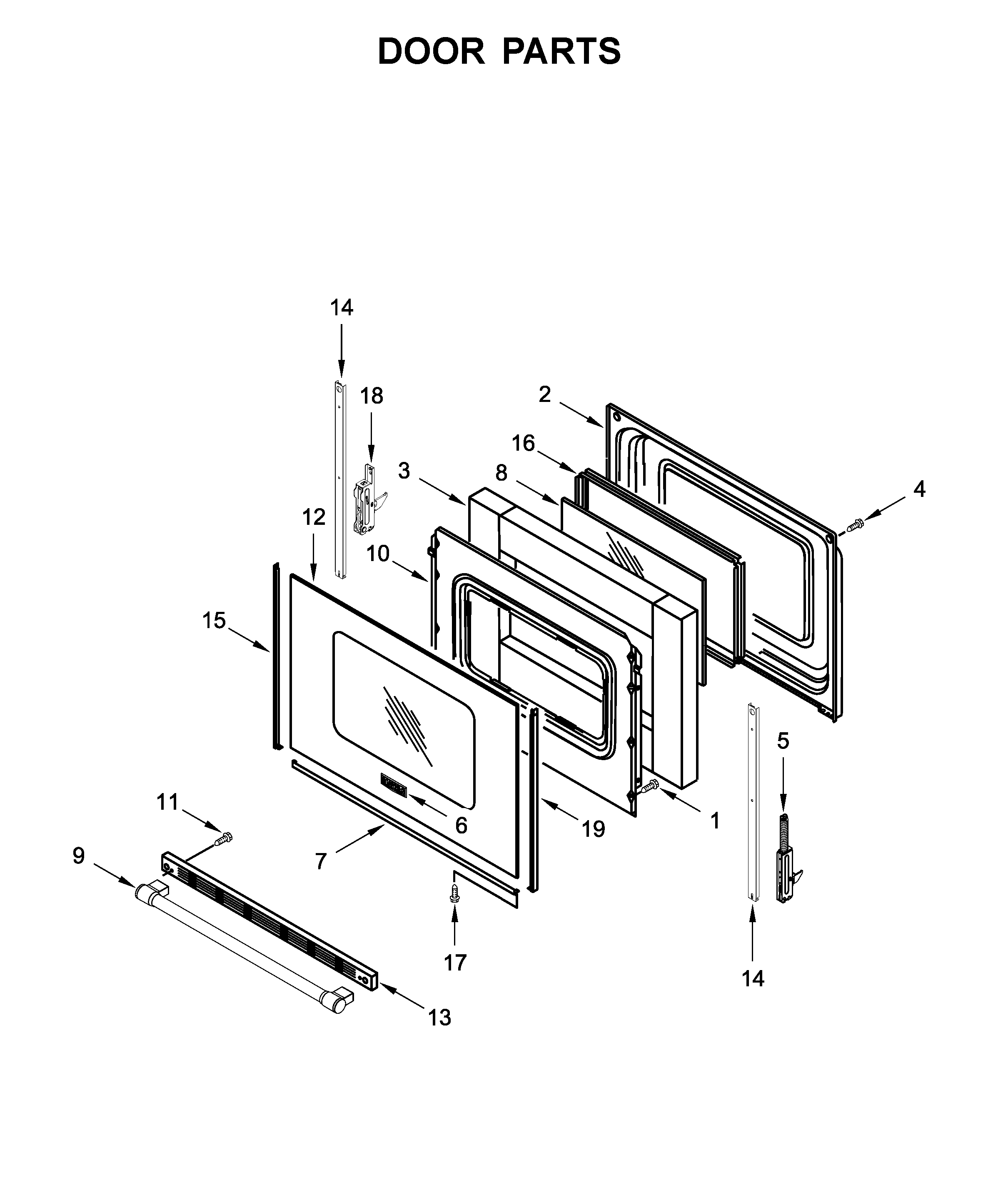 Maytag MGR6600FW1 door parts diagram