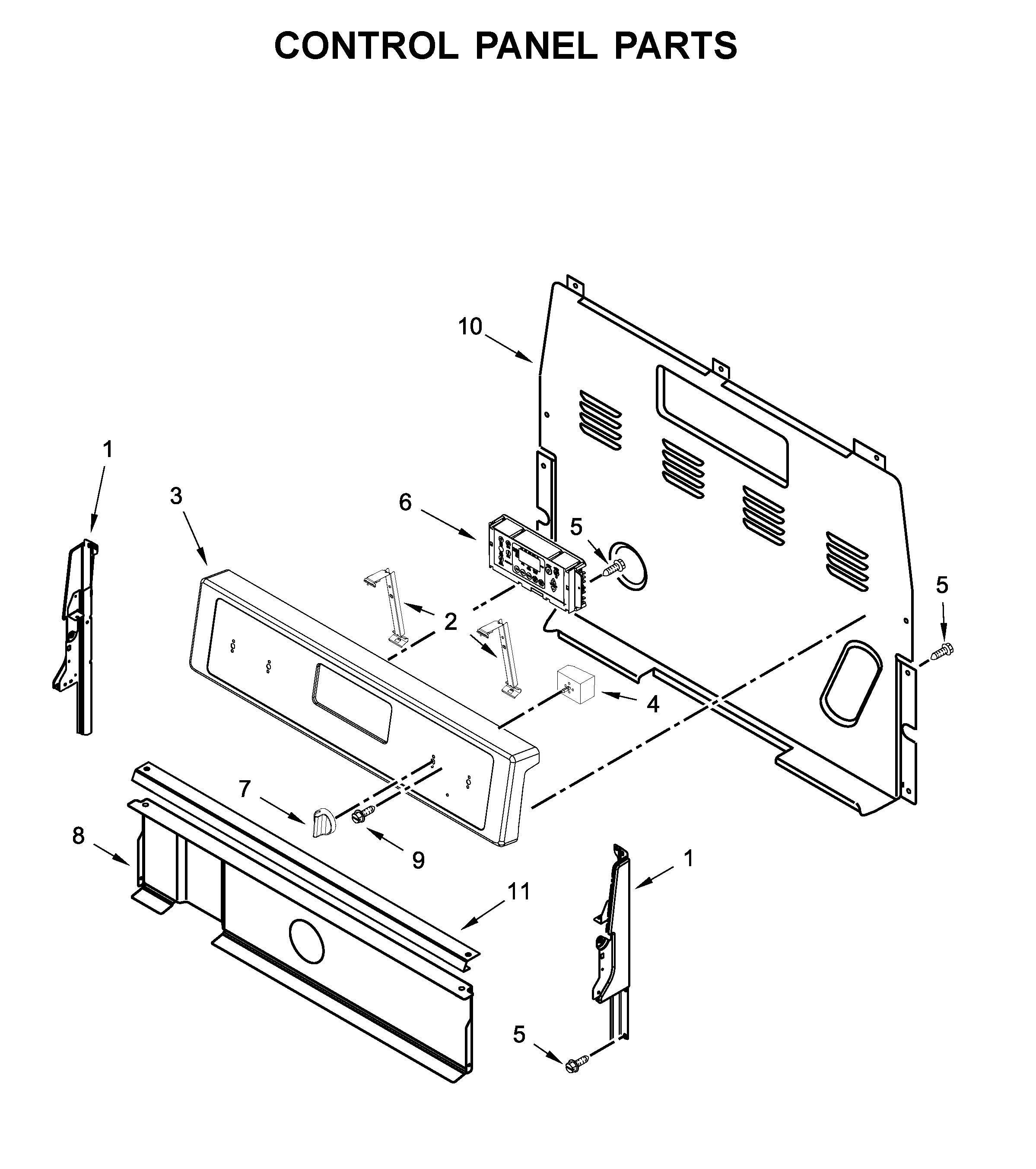 Whirlpool WFE525S0HV0 control panel parts diagram