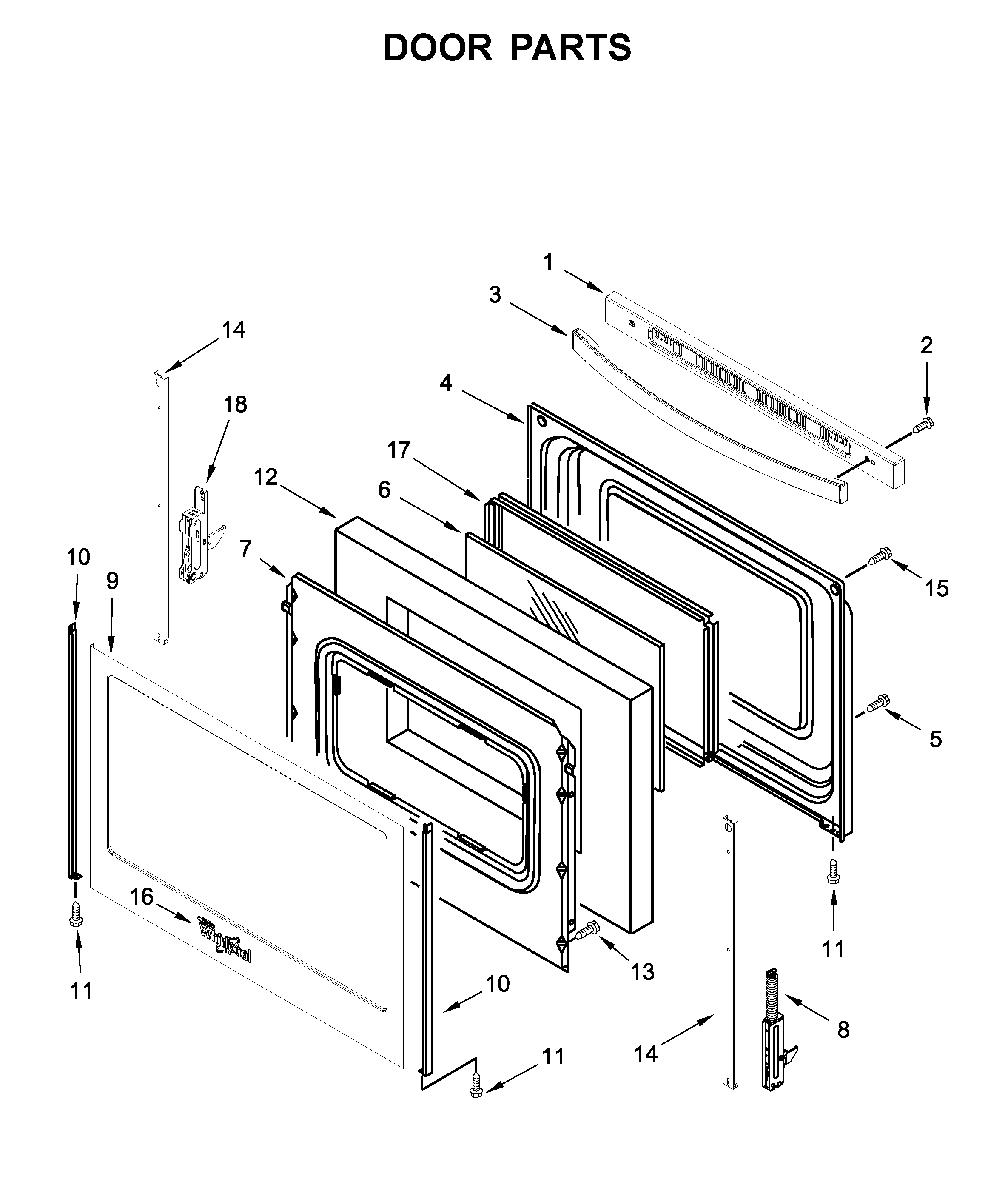 Whirlpool WFE525S0HV0 door parts diagram